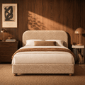 PILKA 63" x 79" Storage Bed Frame (King Size) Jacquard Fabric