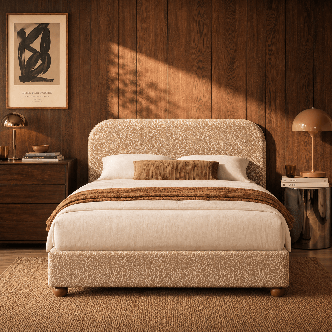 PILKA 63" x 79" Storage Bed Frame (King Size) Jacquard Fabric