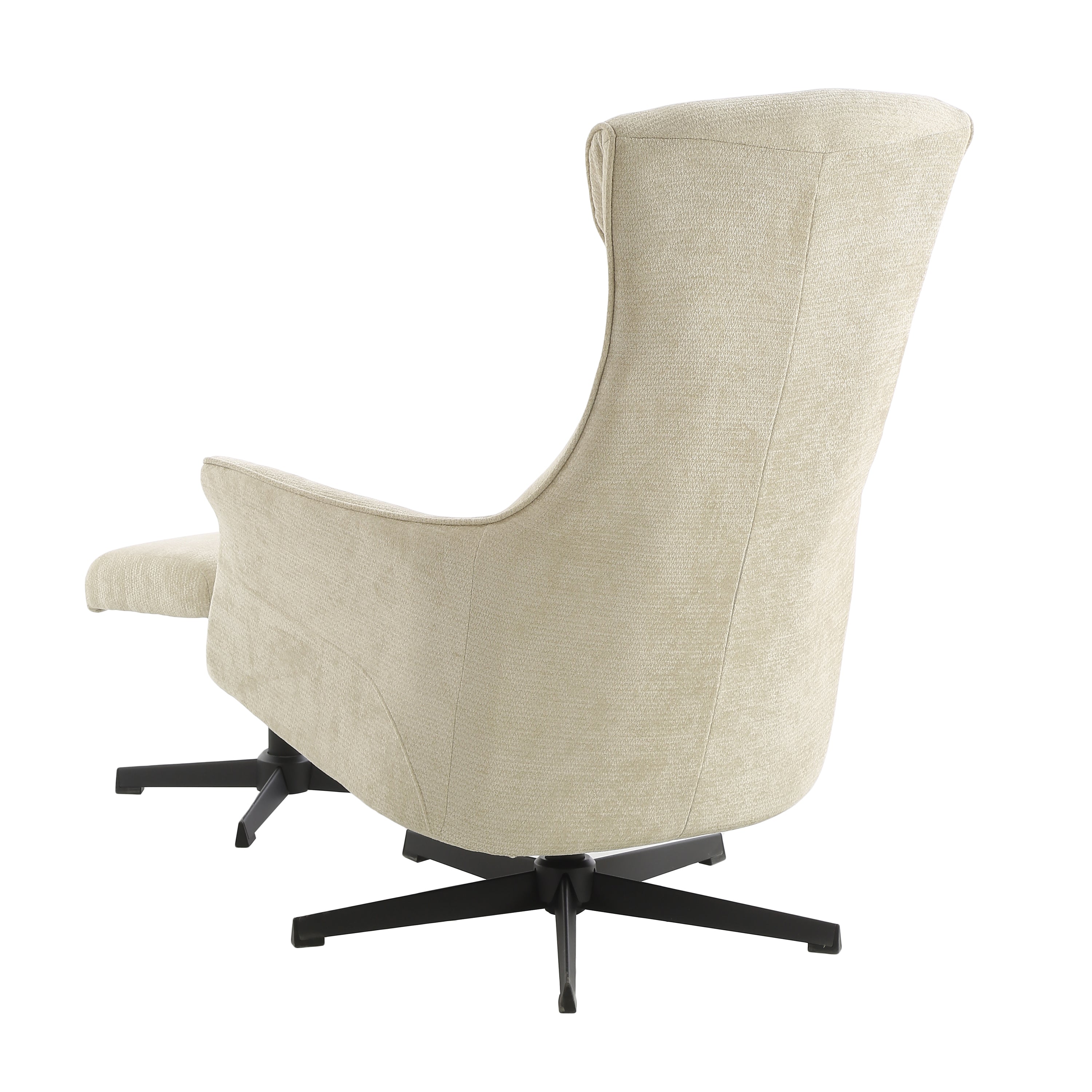 RIGEL Manual Recliner Swivel Armchair – Beige