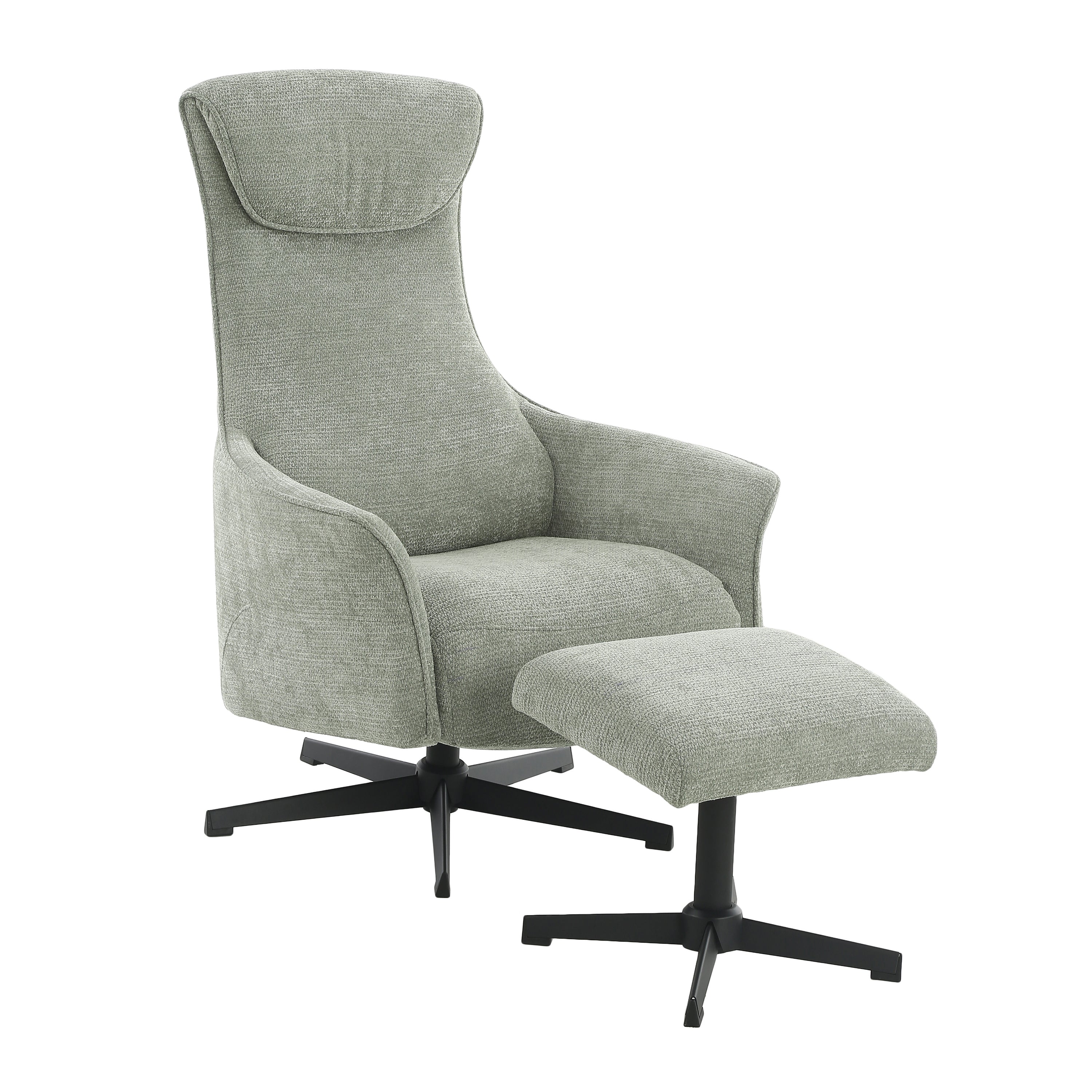 RIGEL Manual Recliner Swivel Armchair – Green
