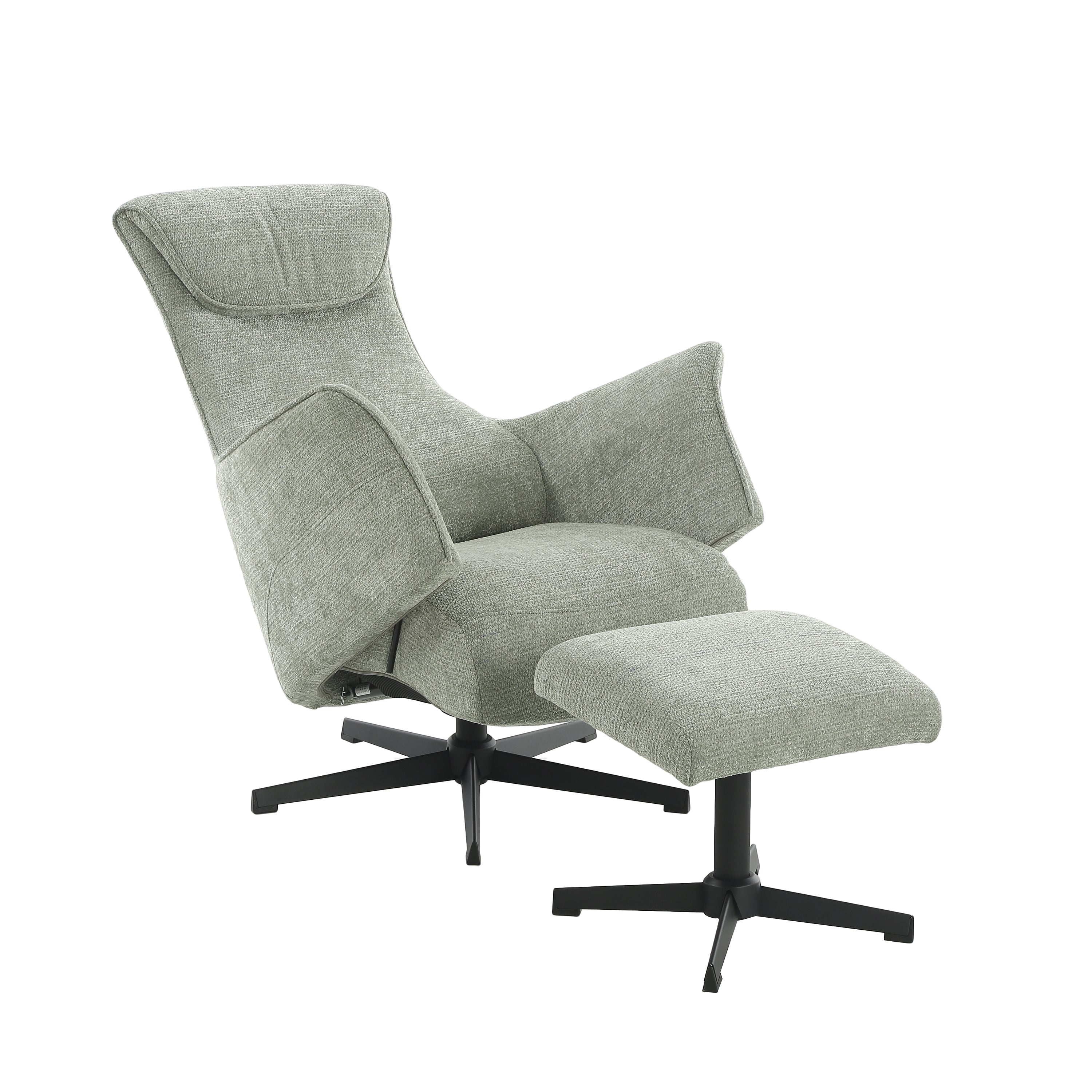 RIGEL Manual Recliner Swivel Armchair – Green
