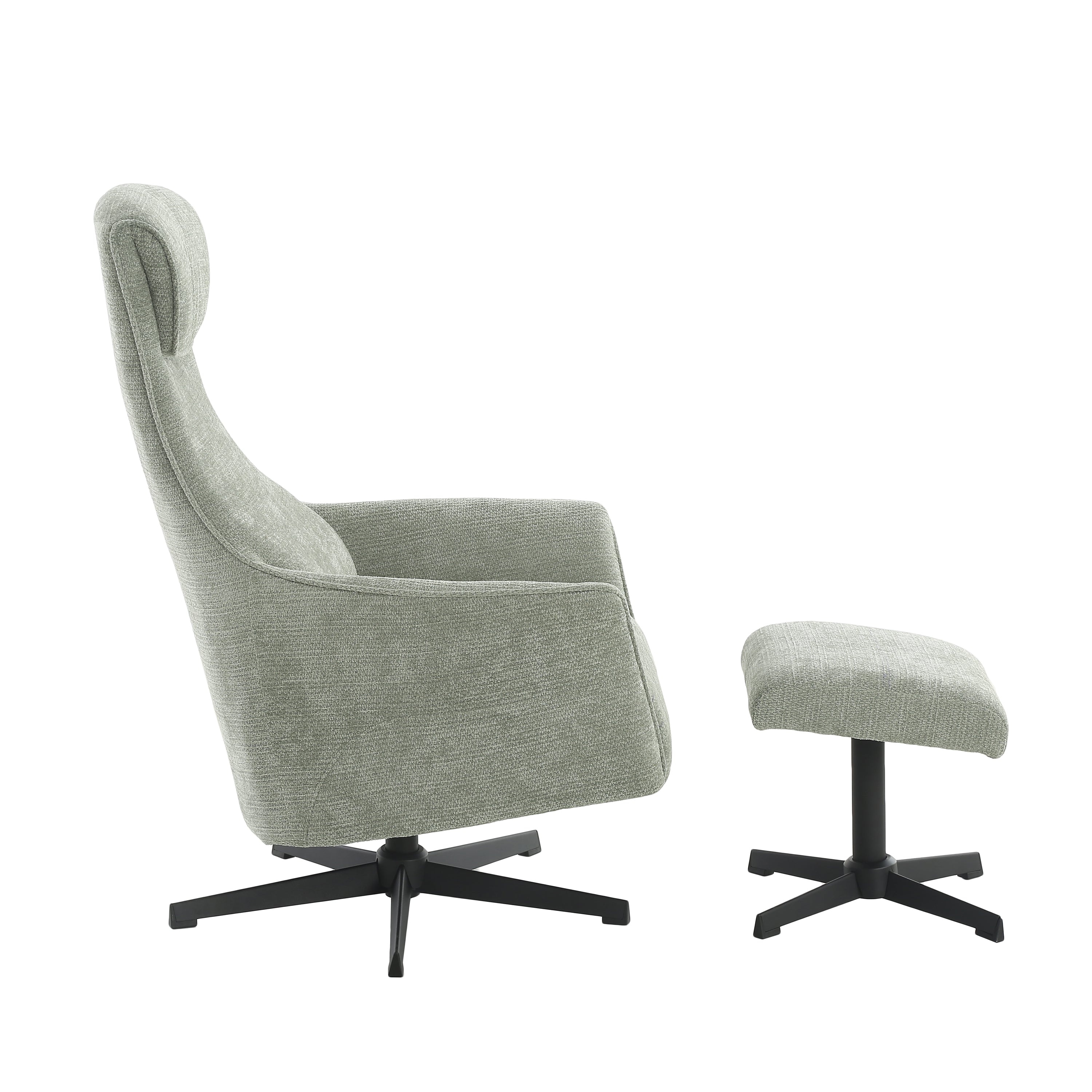 RIGEL Manual Recliner Swivel Armchair – Green