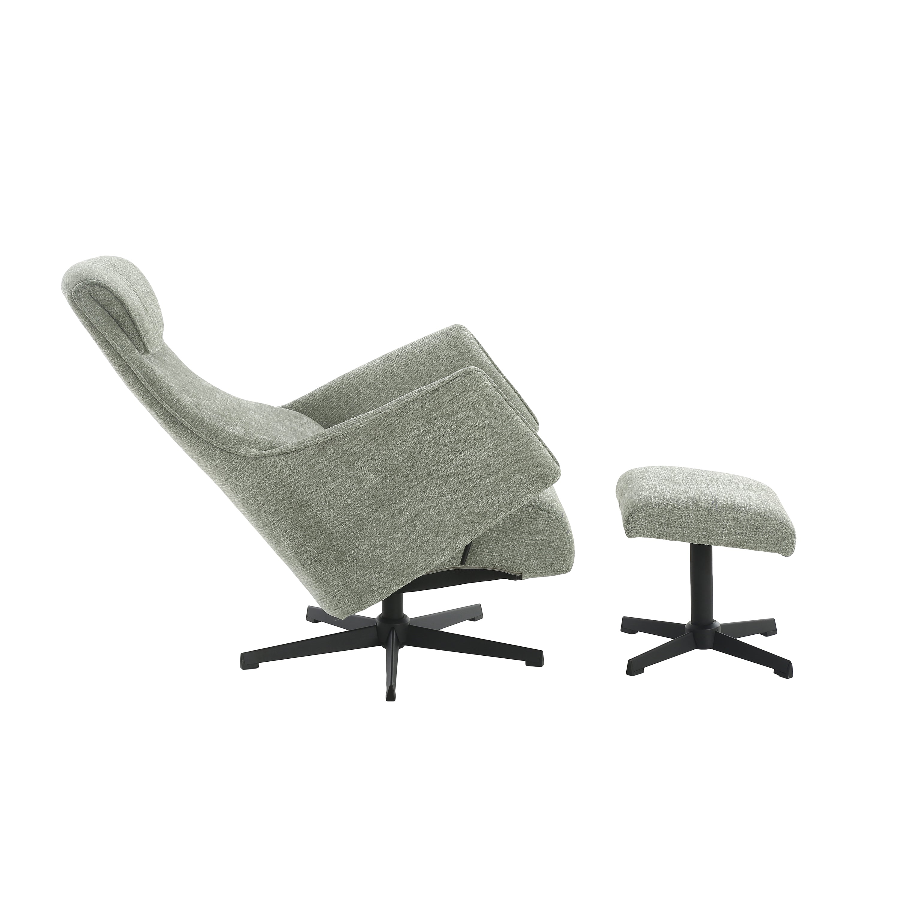 RIGEL Manual Recliner Swivel Armchair – Green