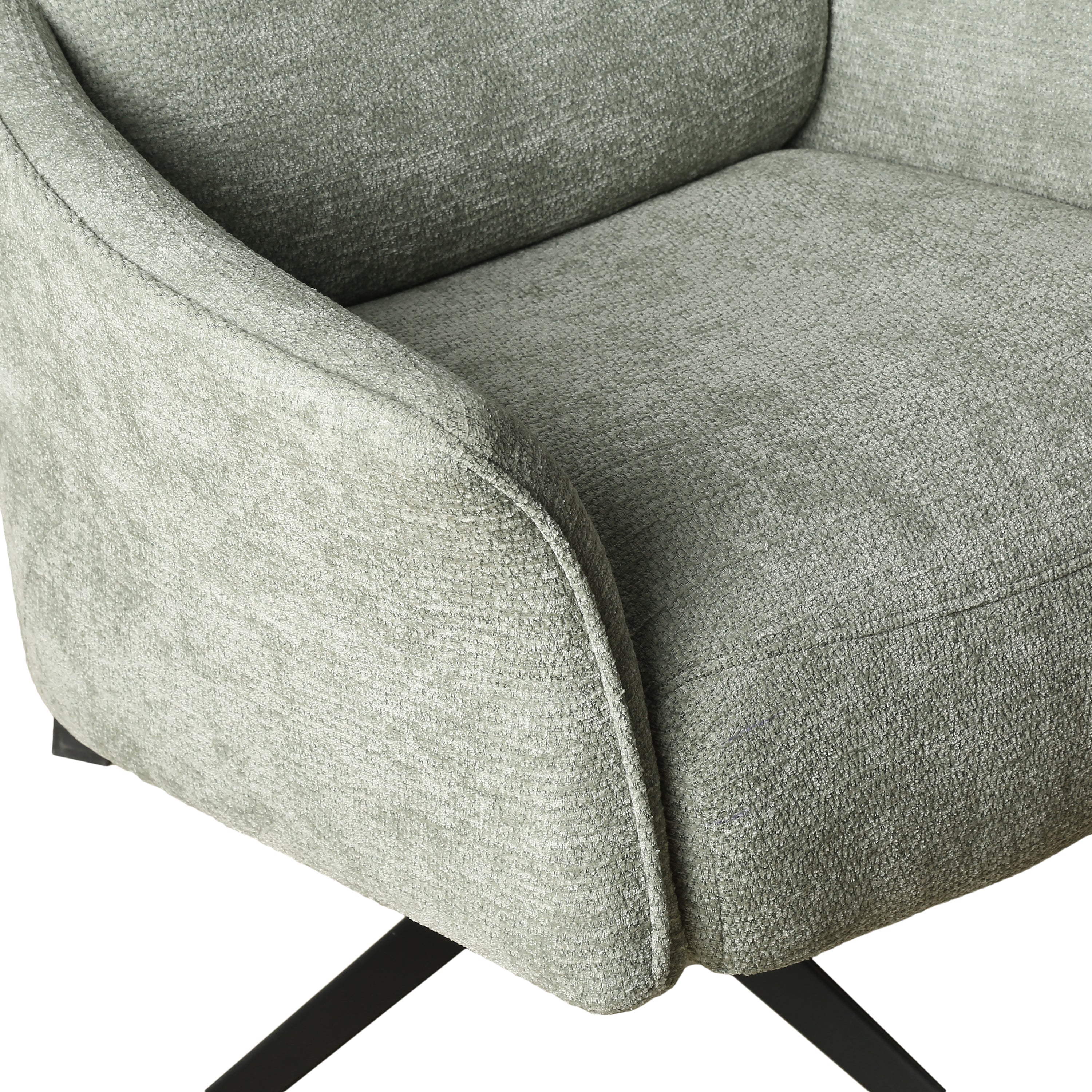 RIGEL Manual Recliner Swivel Armchair – Green