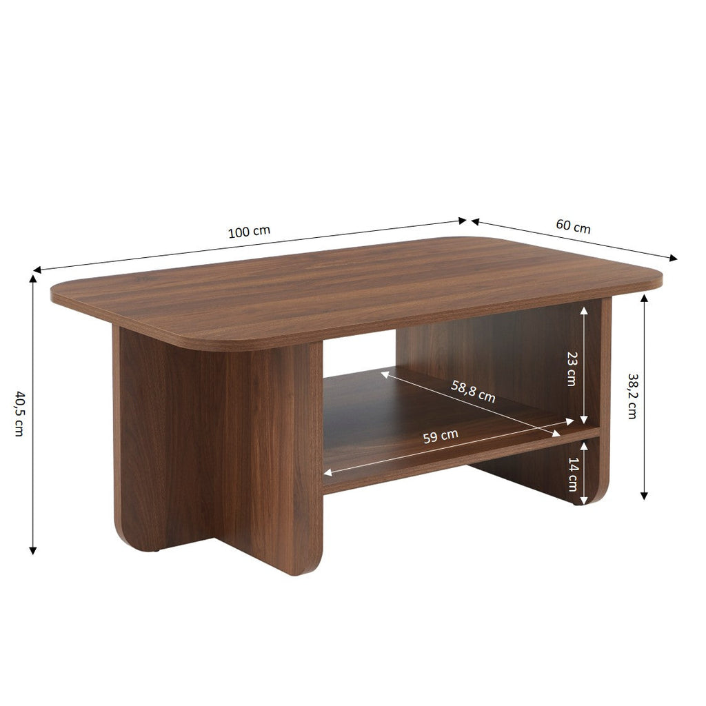 ROKIA Solid Wood Coffee Table – Walnut