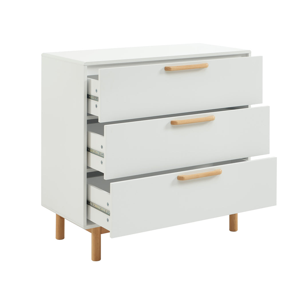 Kids Chest Of Drawers Rome White 3 Drawers 90cm – White