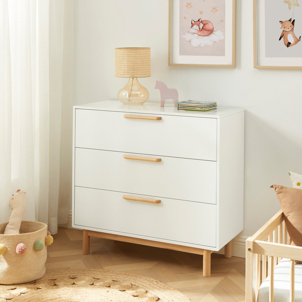 Kids Chest Of Drawers Rome White 3 Drawers 90cm – White