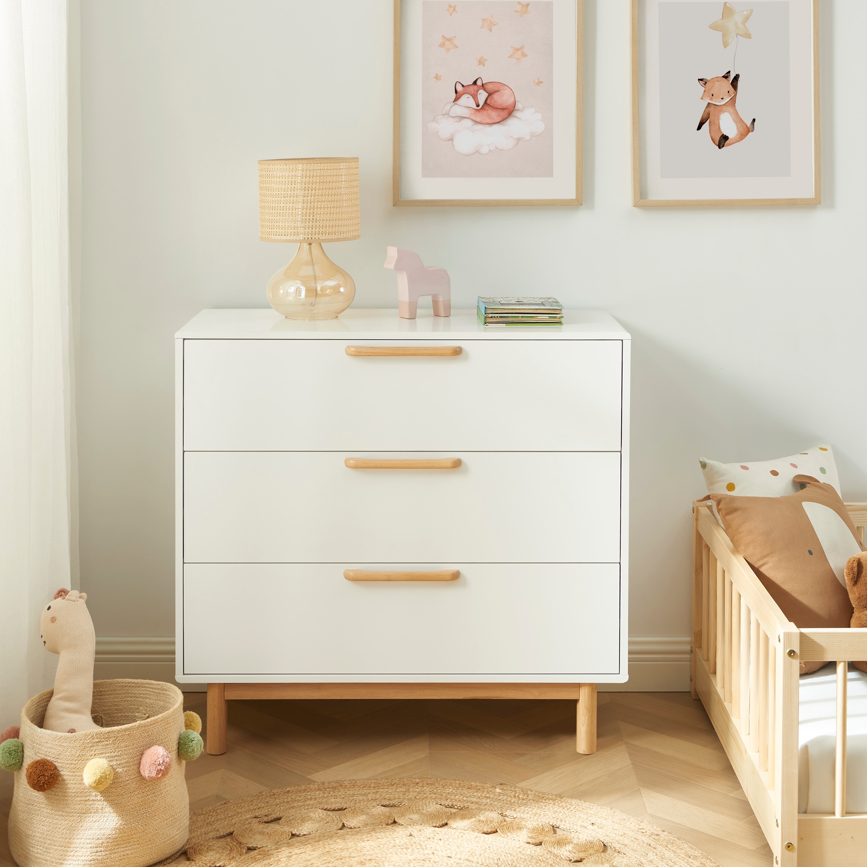 Kids Chest Of Drawers Rome White 3 Drawers 90cm – White