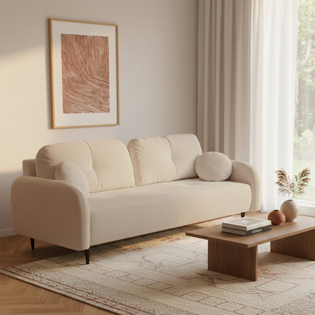 ROTONDO Fabric Straight Sofa – Greige