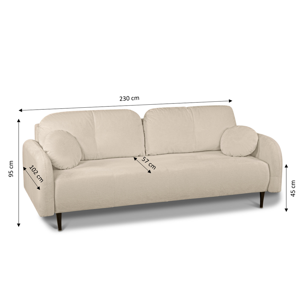 ROTONDO Fabric Straight Sofa – Greige