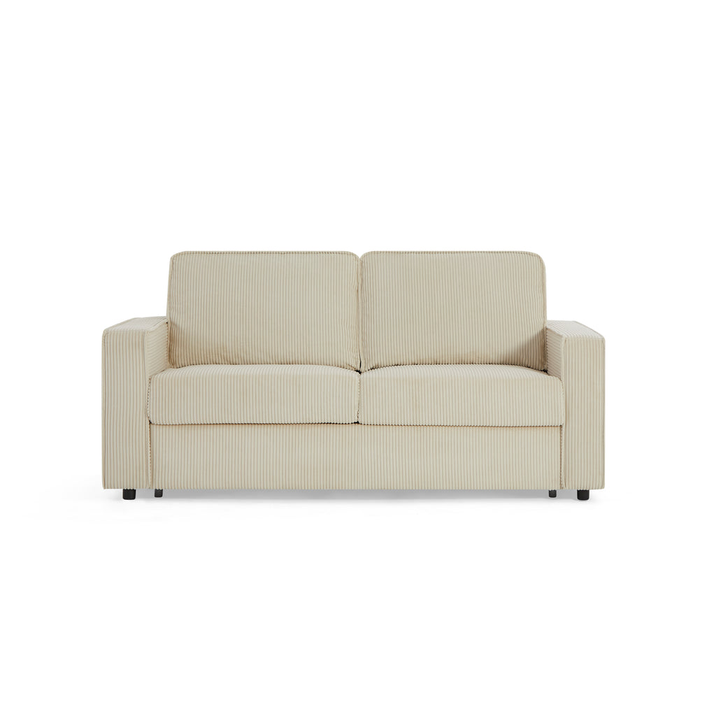 Sofa droit Convertible express ROYAL 3 places Corduroy Velvet Beige