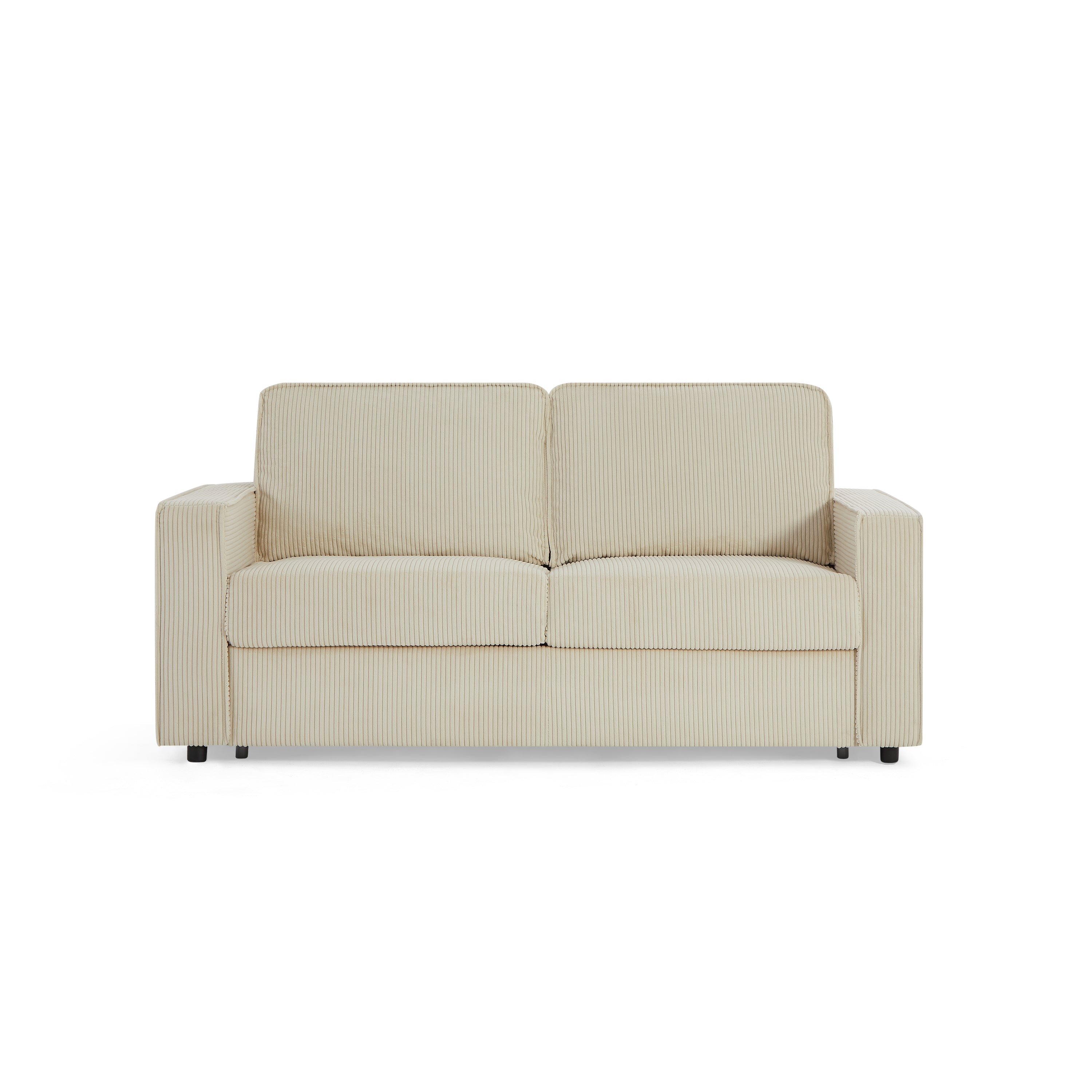 Sofa droit Convertible express ROYAL 3 places Corduroy Velvet Beige