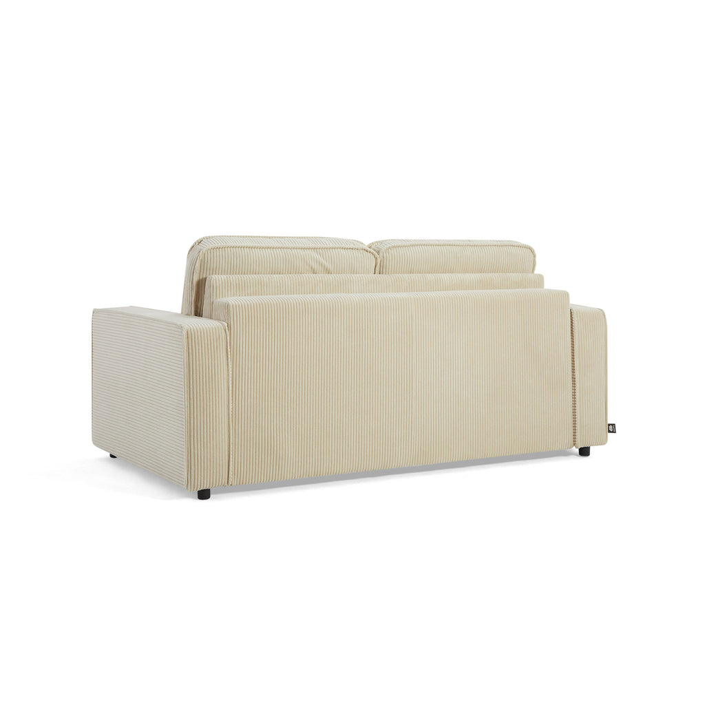 Sofa droit Convertible express ROYAL 3 places Corduroy Velvet Beige