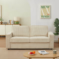 Sofa droit Convertible express ROYAL 3 places Corduroy Velvet Beige