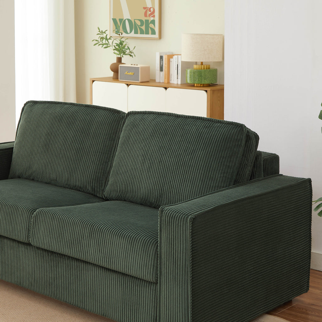 Sofa droit Convertible express ROYAL 3 places Corduroy Velvet Beige