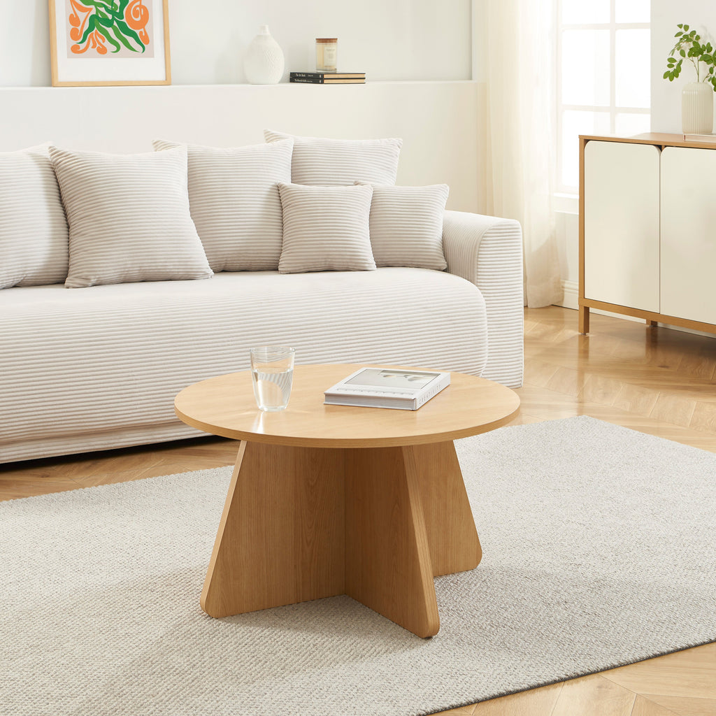 RUBA Round Solid Wood Coffee Table – Light wood