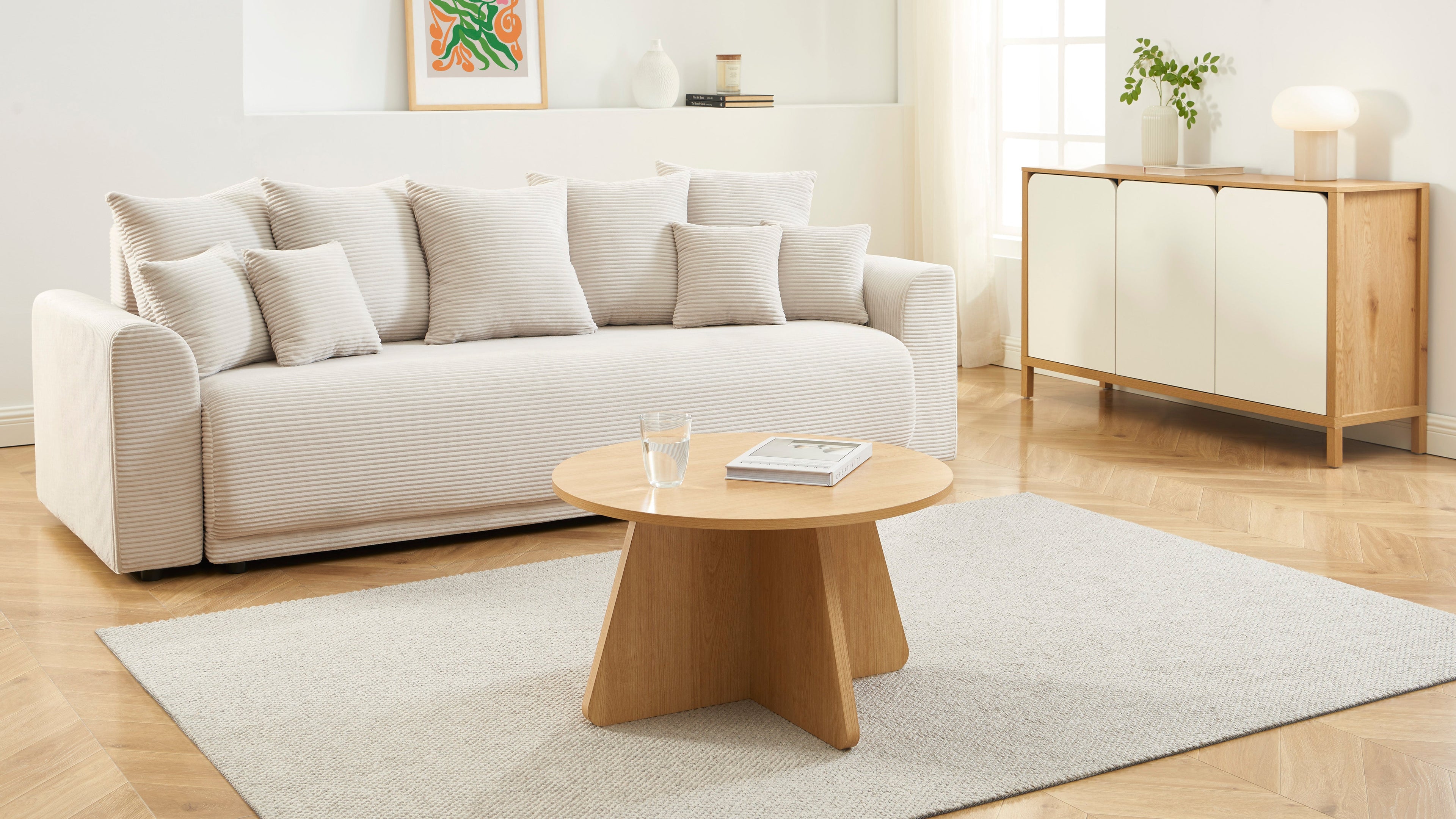 RUBA Round Solid Wood Coffee Table – Light wood
