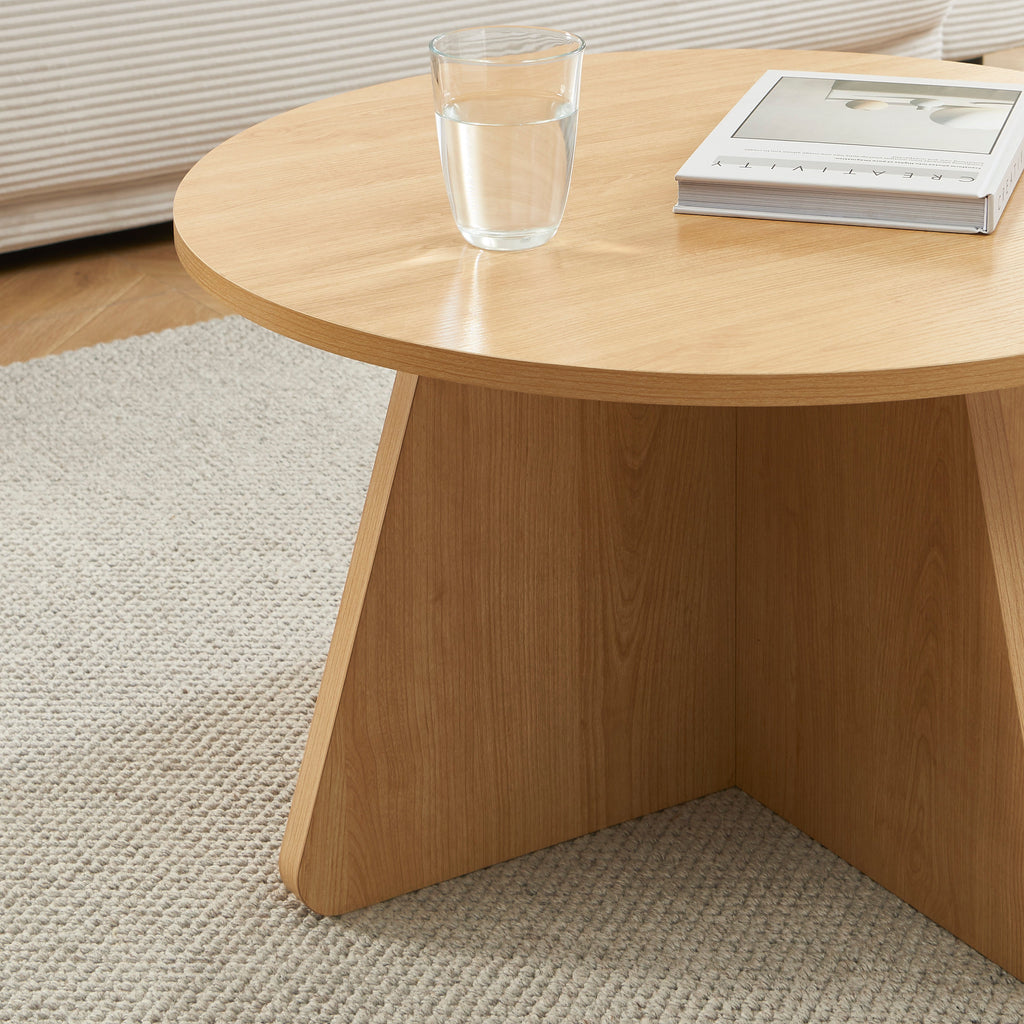 RUBA Round Solid Wood Coffee Table – Light wood