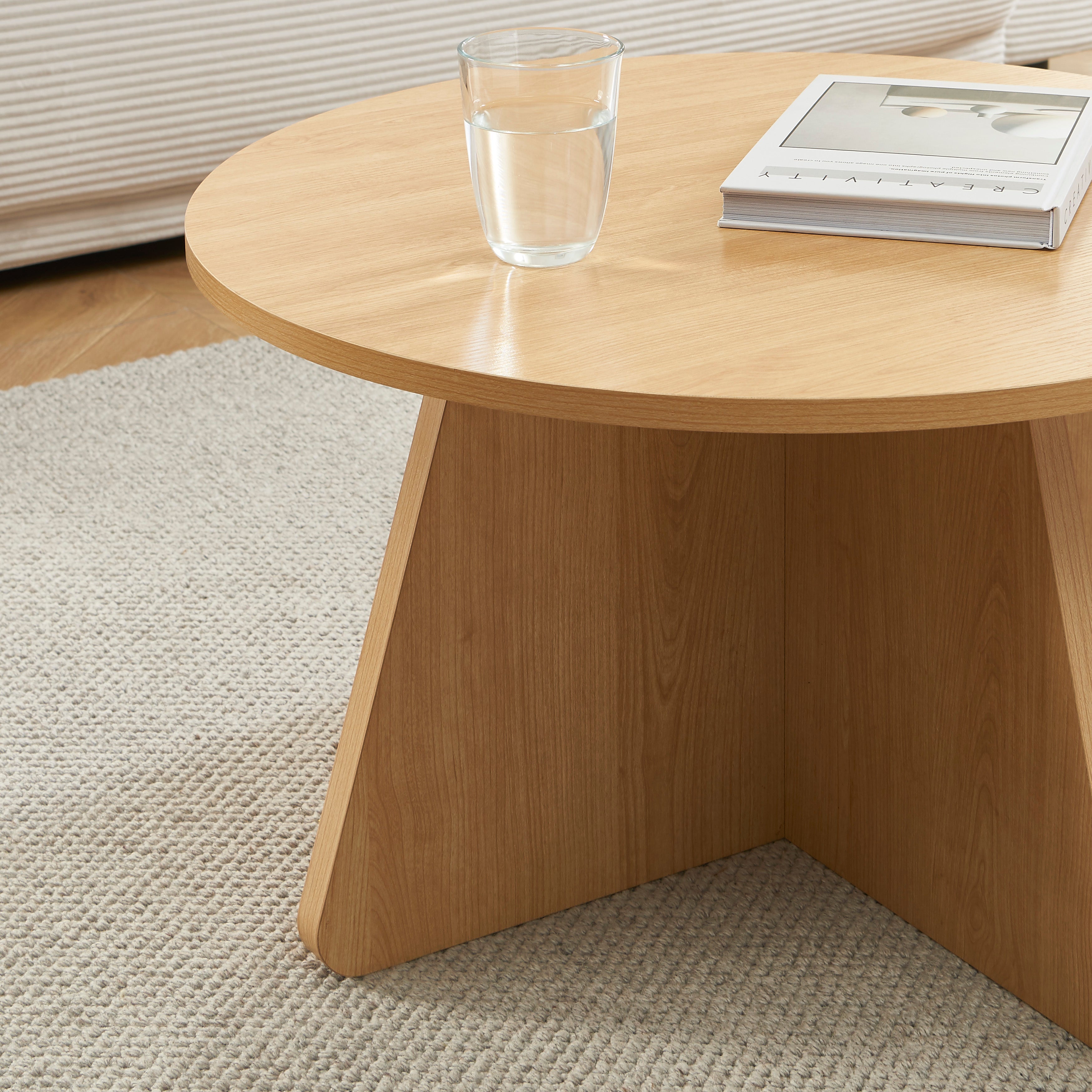 RUBA Round Solid Wood Coffee Table – Light wood