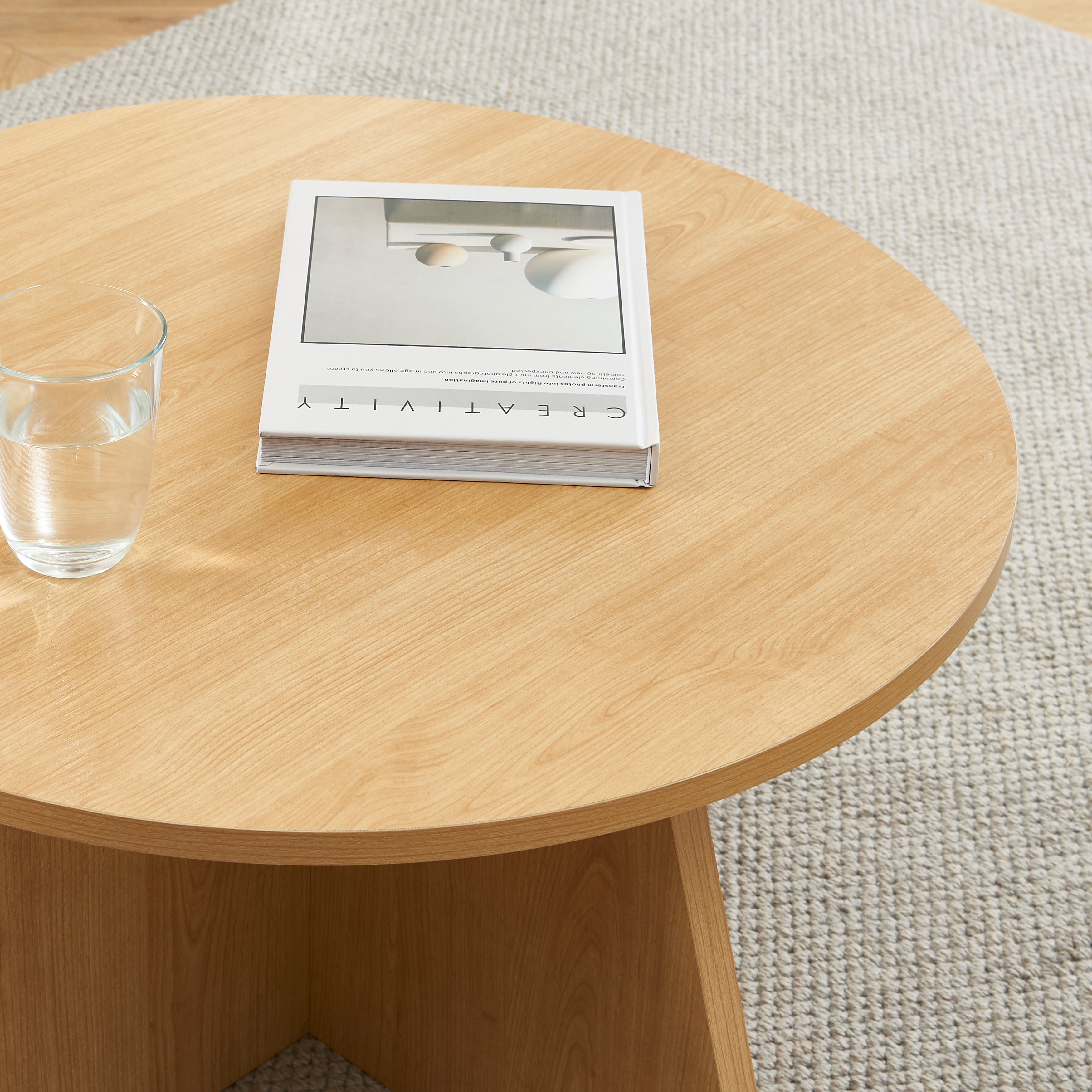 RUBA Round Solid Wood Coffee Table – Light wood