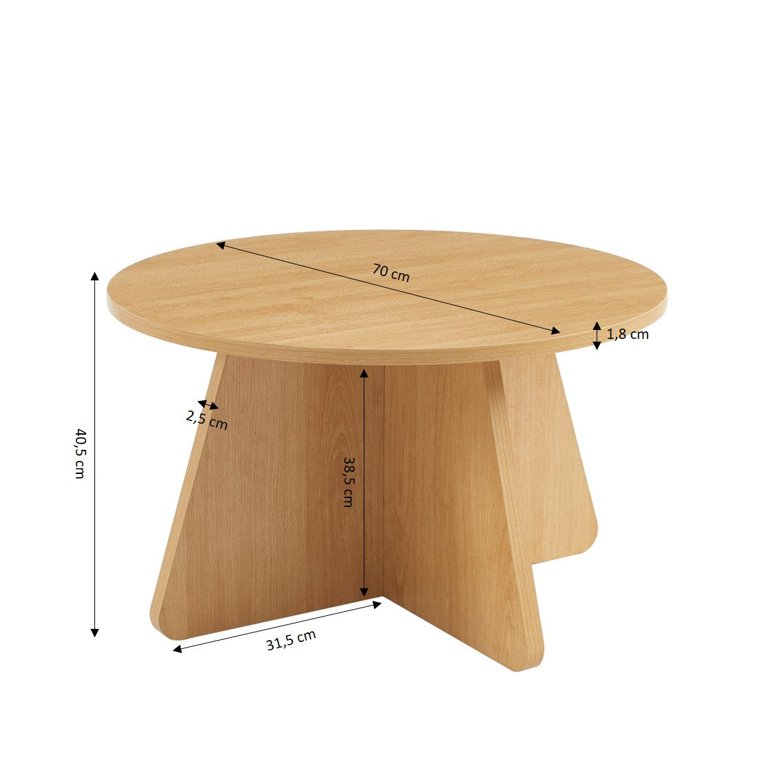 RUBA Round Solid Wood Coffee Table – Light wood