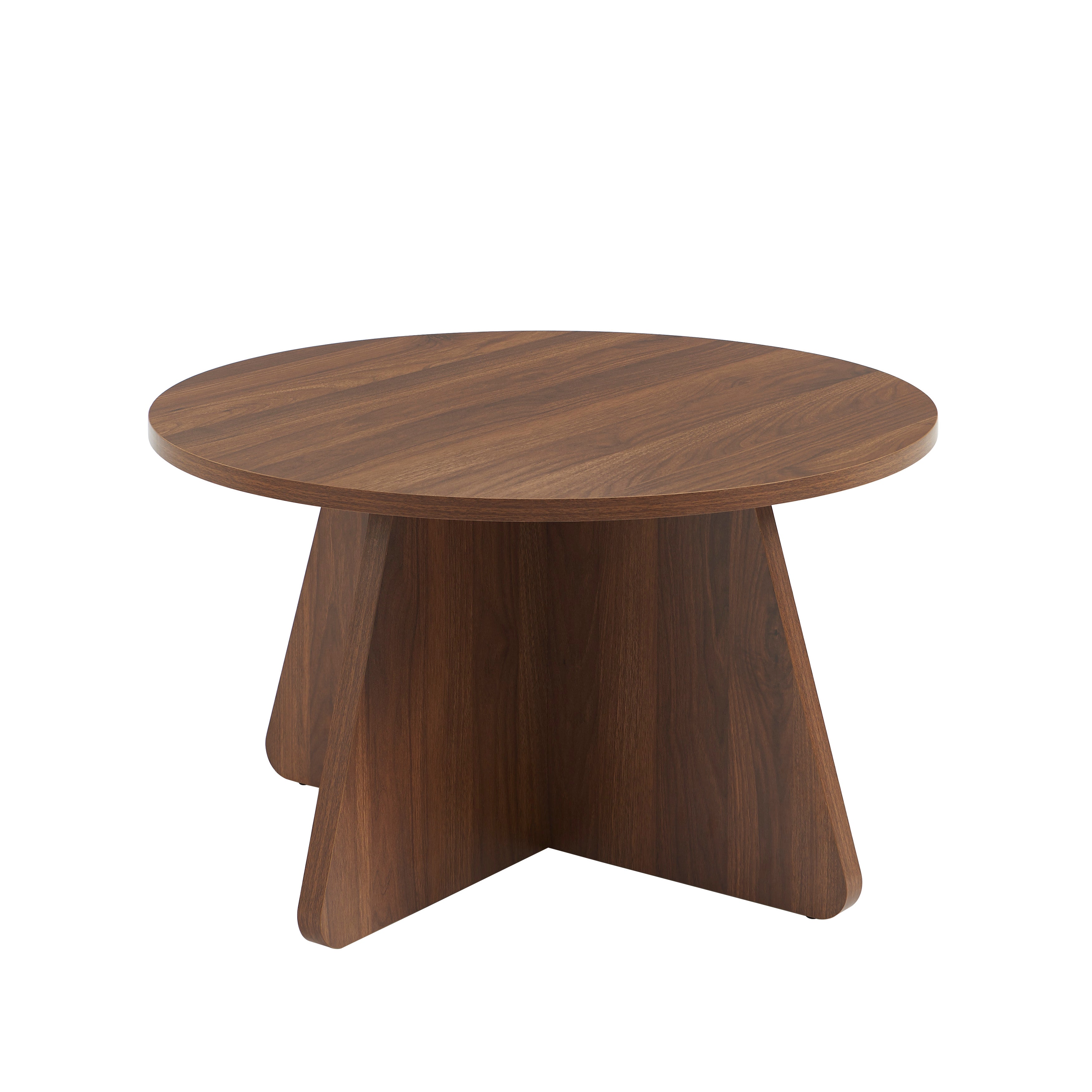 RUBA Round Solid Wood Coffee Table – Walnut
