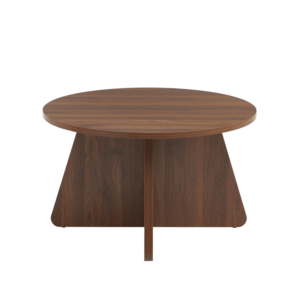 RUBA Round Solid Wood Coffee Table – Walnut