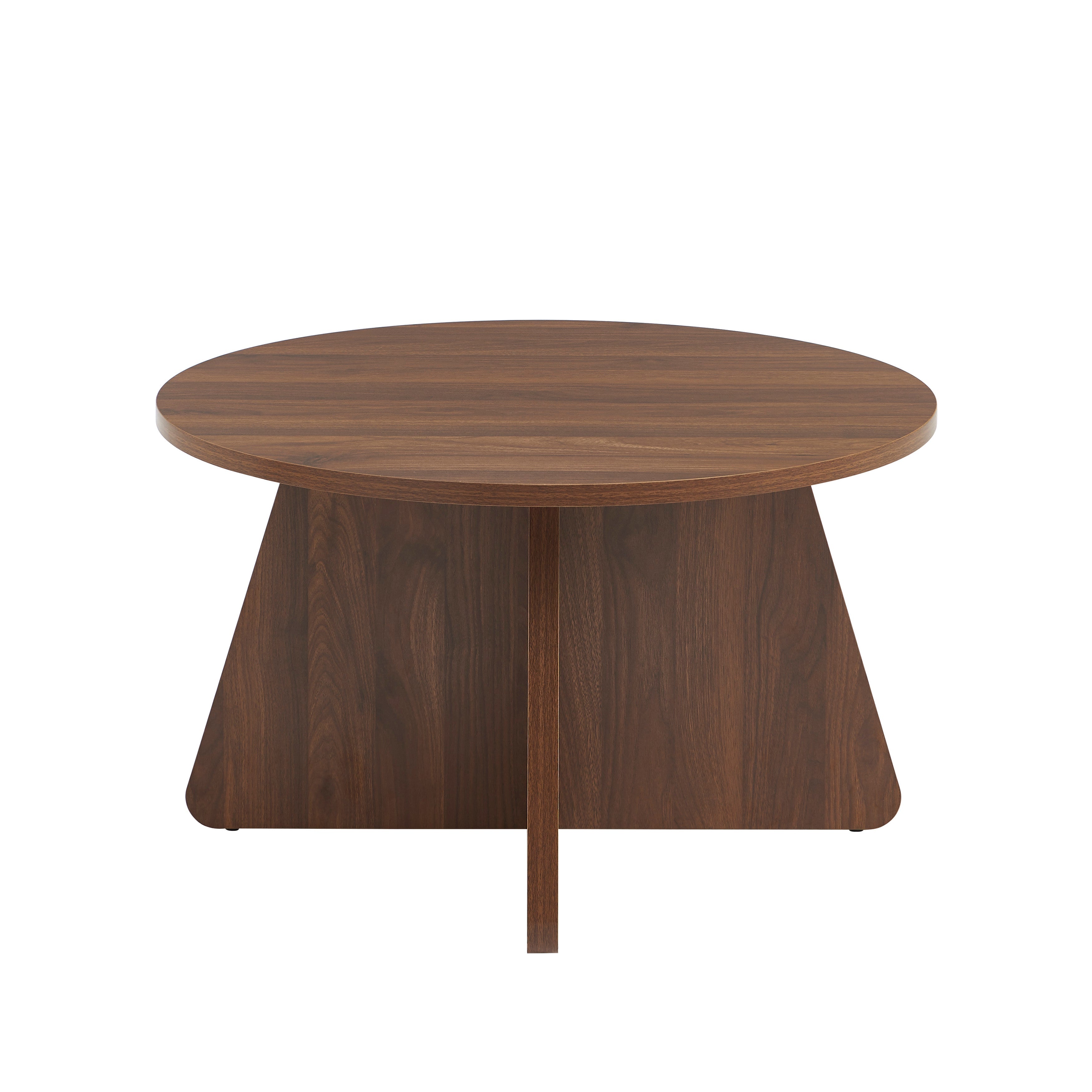 RUBA Round Solid Wood Coffee Table – Walnut