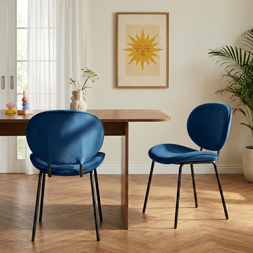 Set of 2 Chairs SHEILA Velvet - Blue