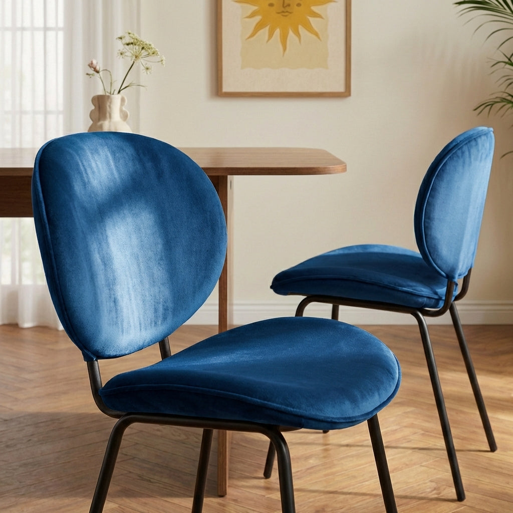Set of 2 Chairs SHEILA Velvet - Blue