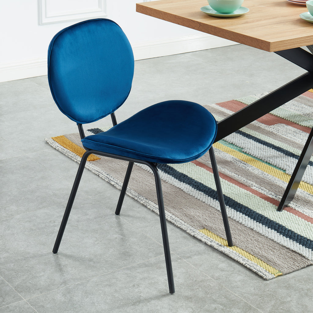 Set of 2 Chairs SHEILA Velvet - Blue