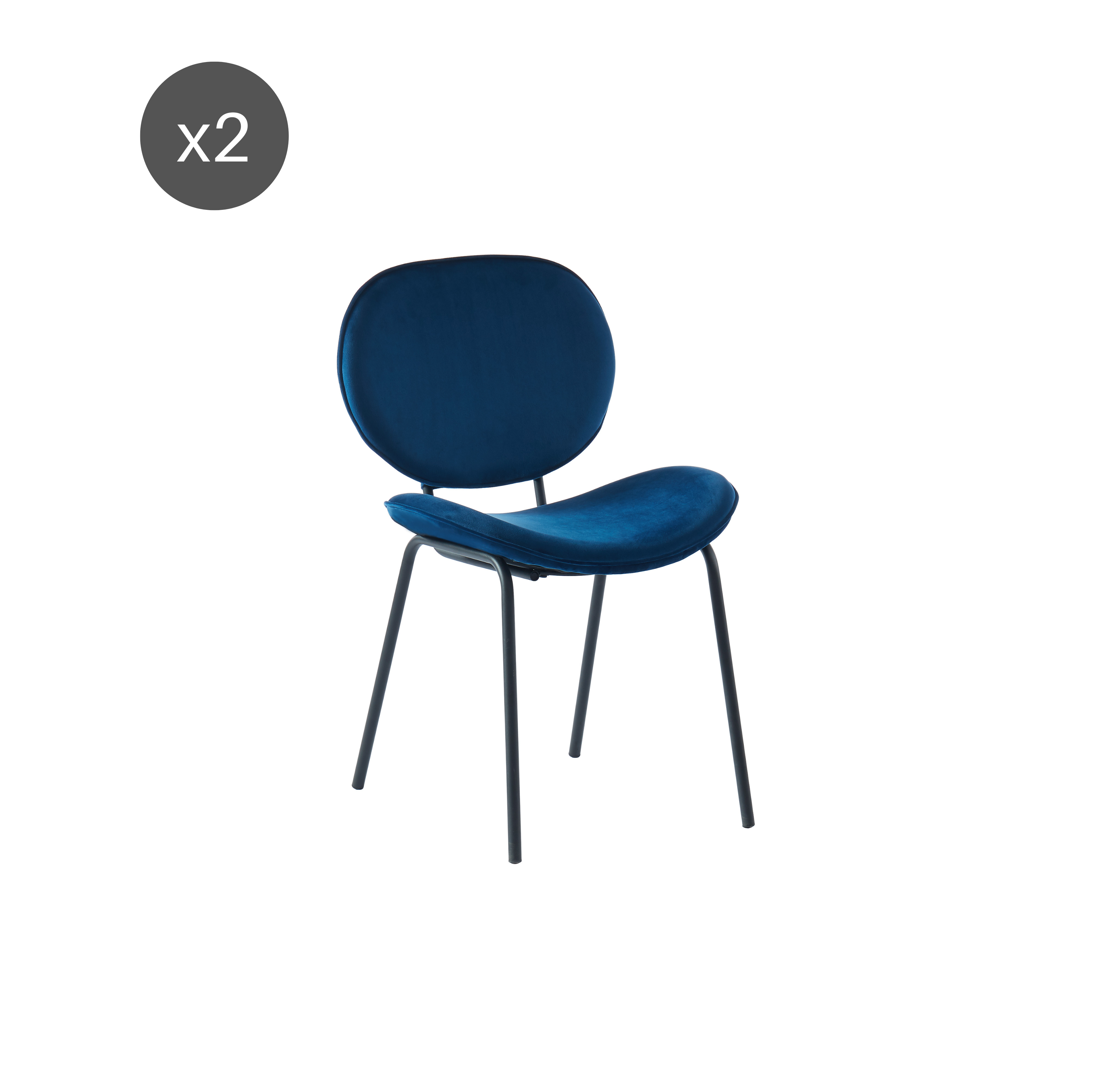 Set of 2 Chairs SHEILA Velvet - Blue