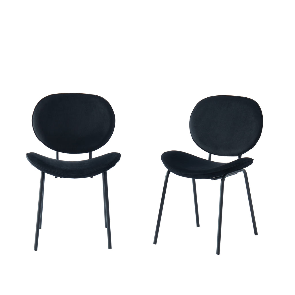Set of 2 Chairs SHEILA Velvet - Black