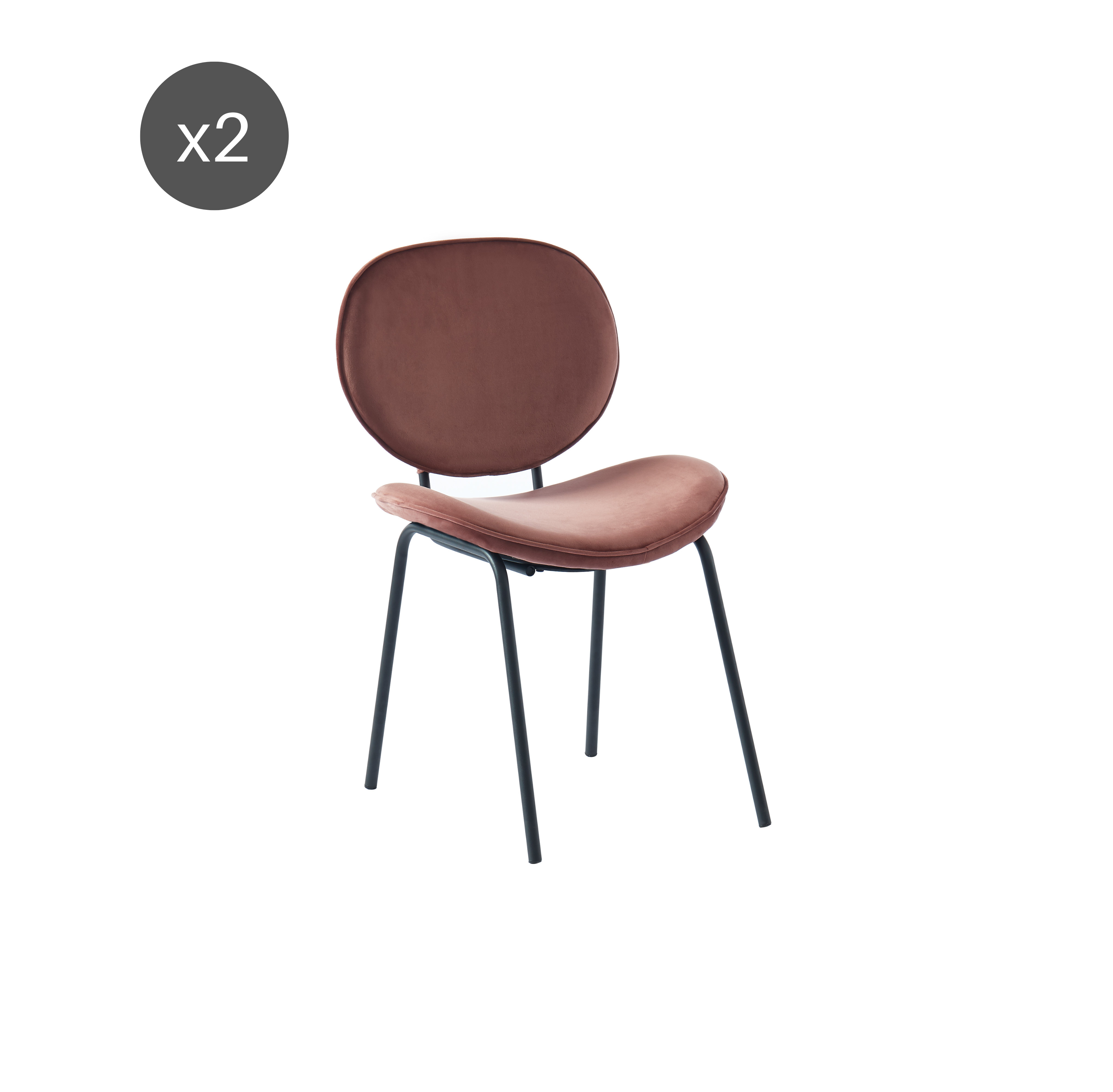 Set of 2 Chairs SHEILA Velvet - Pink
