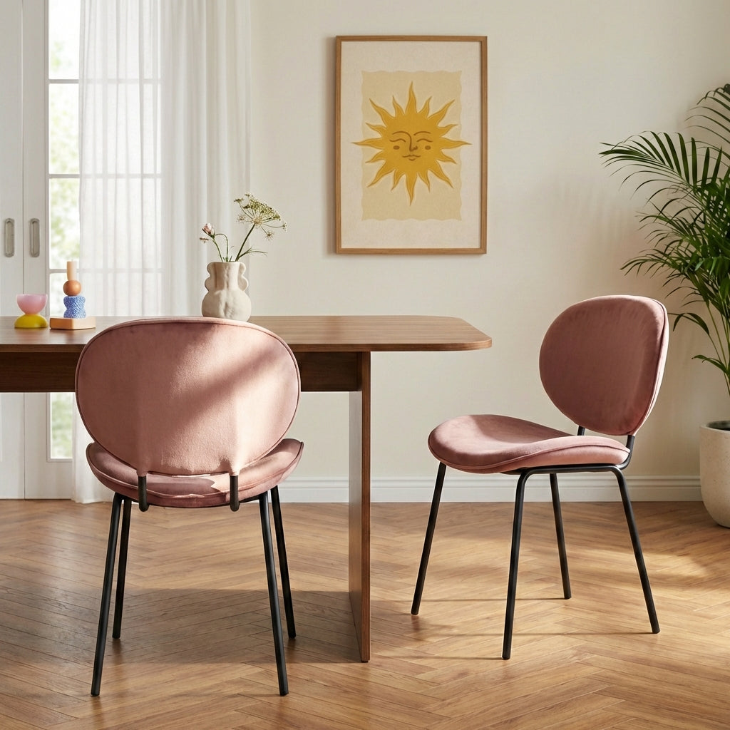 Set of 2 Chairs SHEILA Velvet - Pink