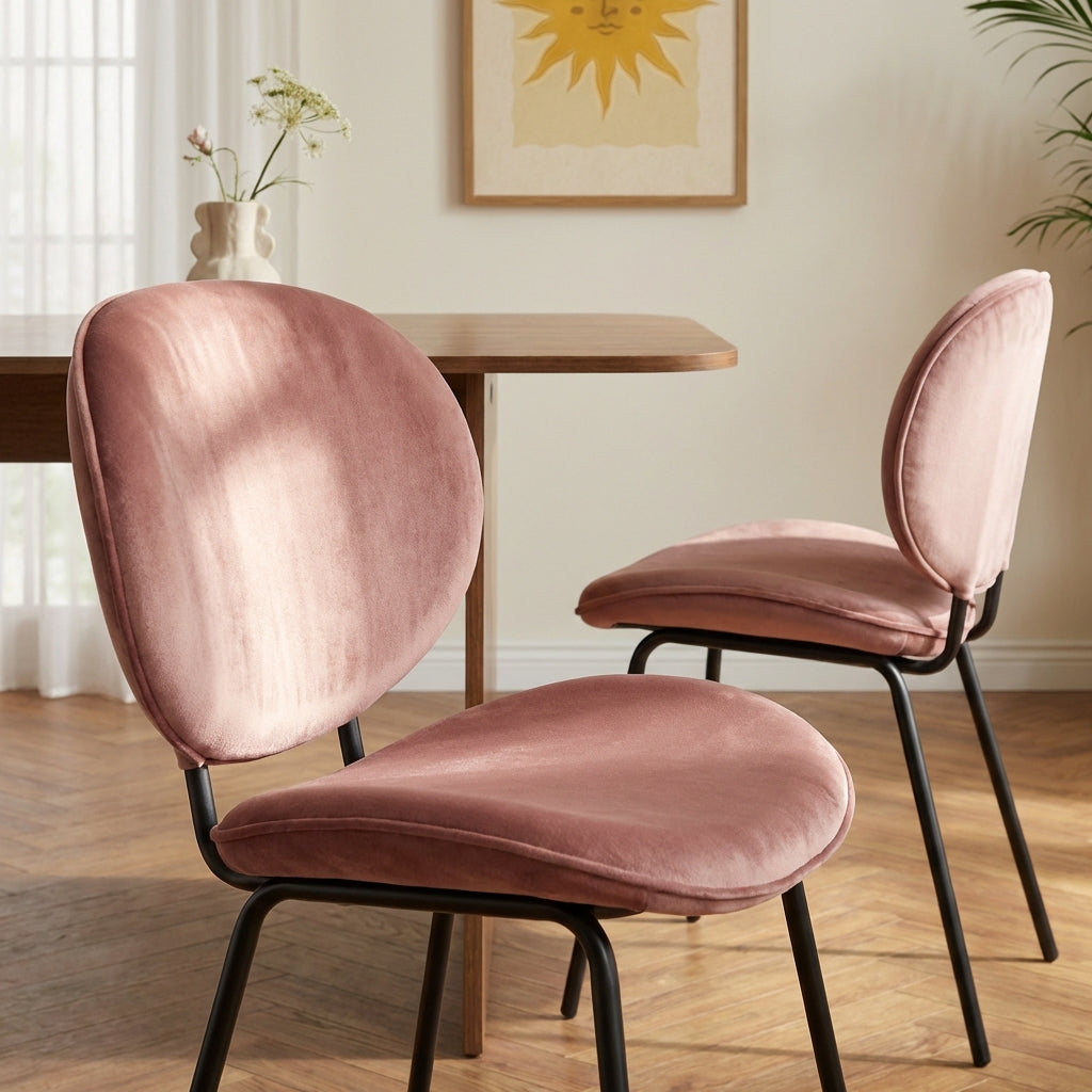 Set of 2 Chairs SHEILA Velvet - Pink