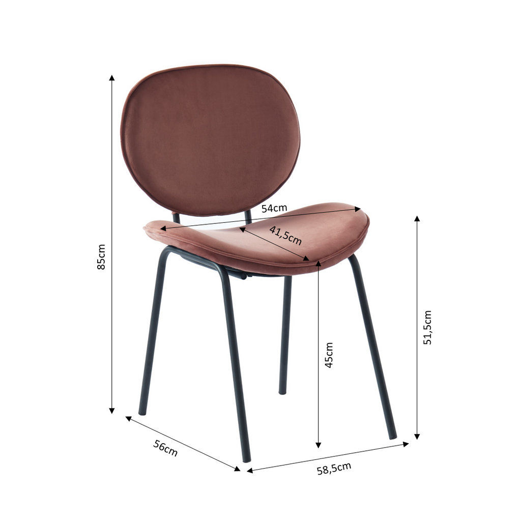 Set of 2 Chairs SHEILA Velvet - Pink