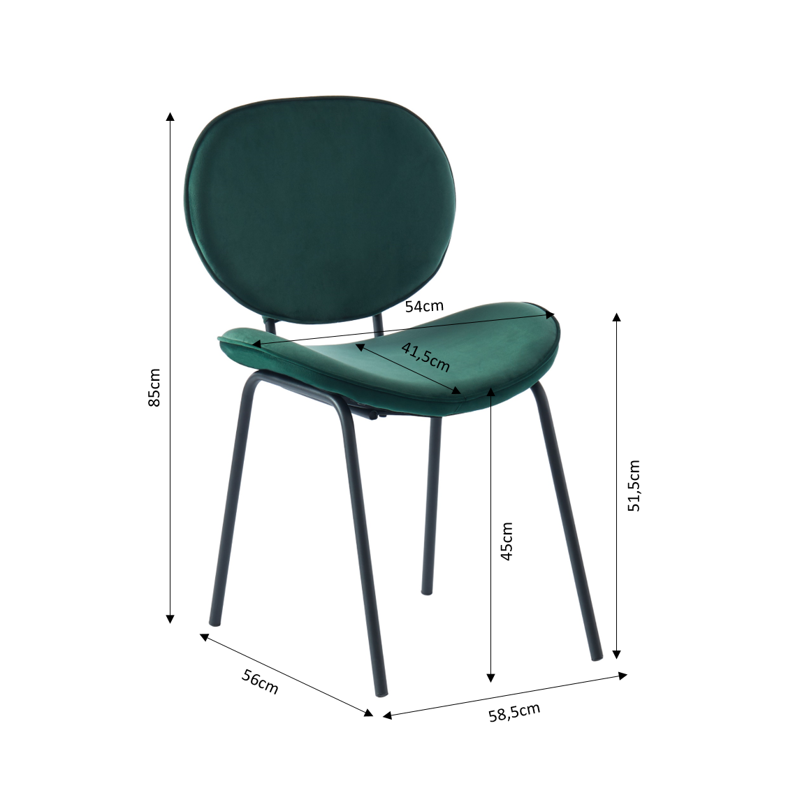 Set of 2 Chairs SHEILA Velvet - Green
