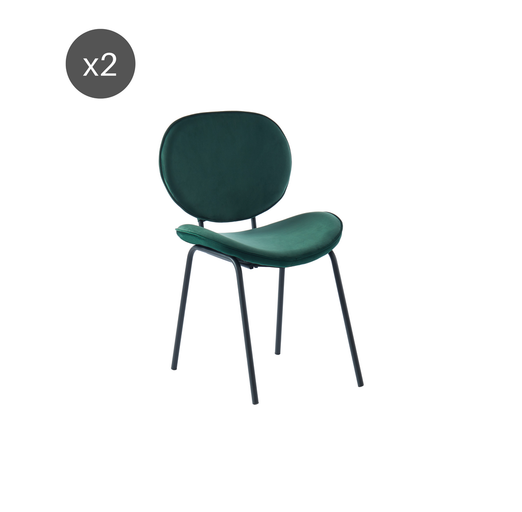 Set of 2 Chairs SHEILA Velvet - Green