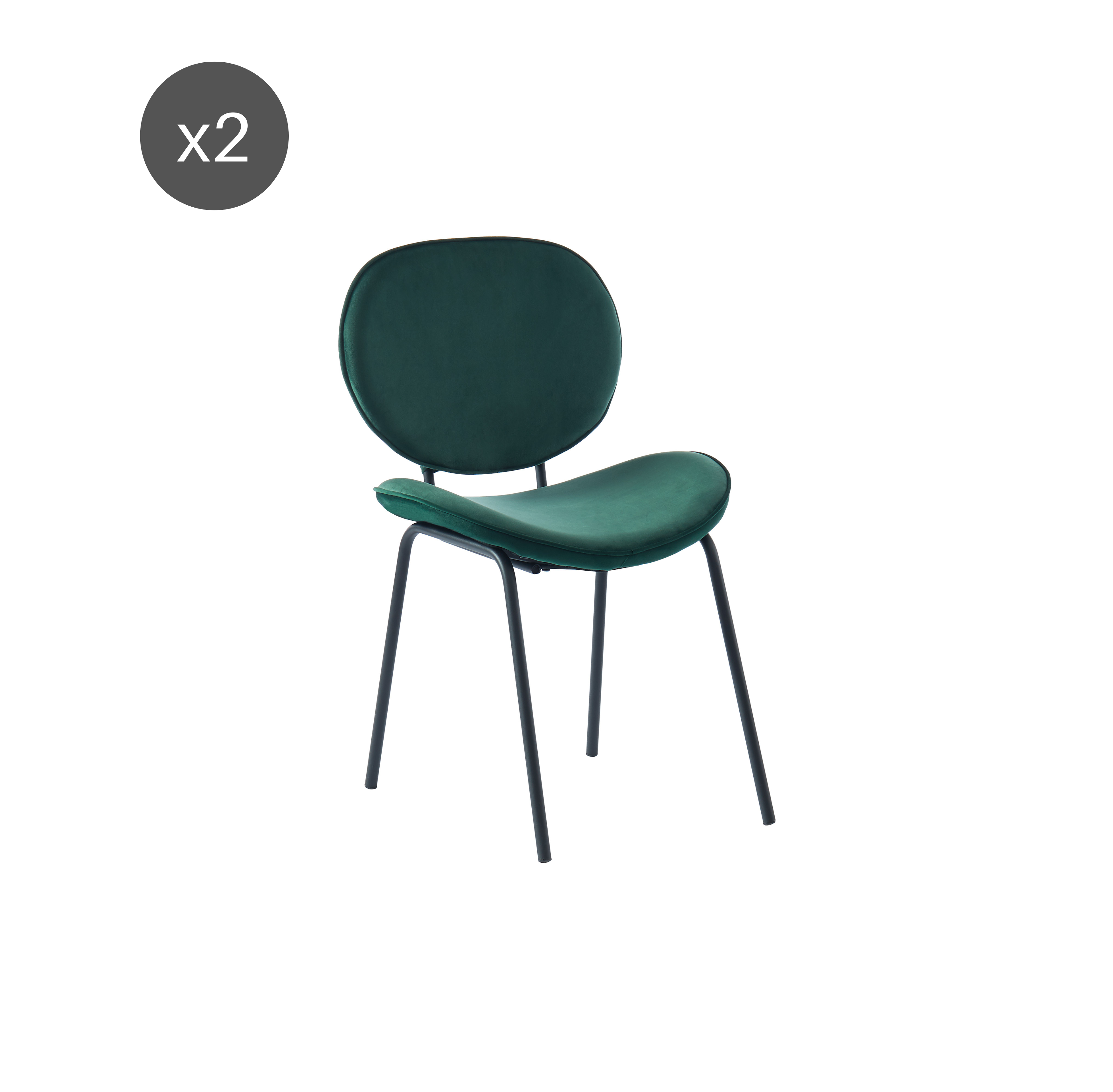 Set of 2 Chairs SHEILA Velvet - Green