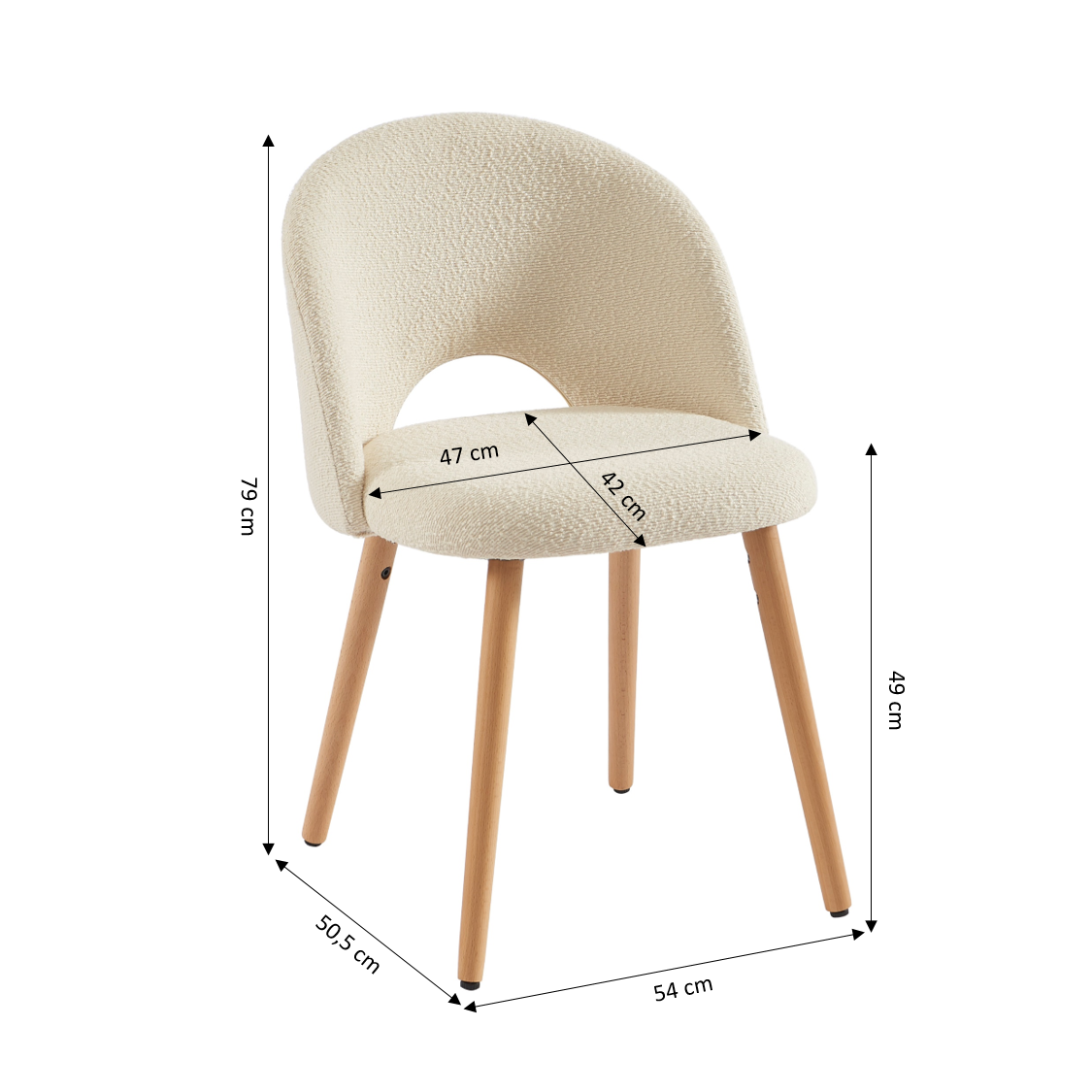SIMONE Set of 2 Dining Chairs - White