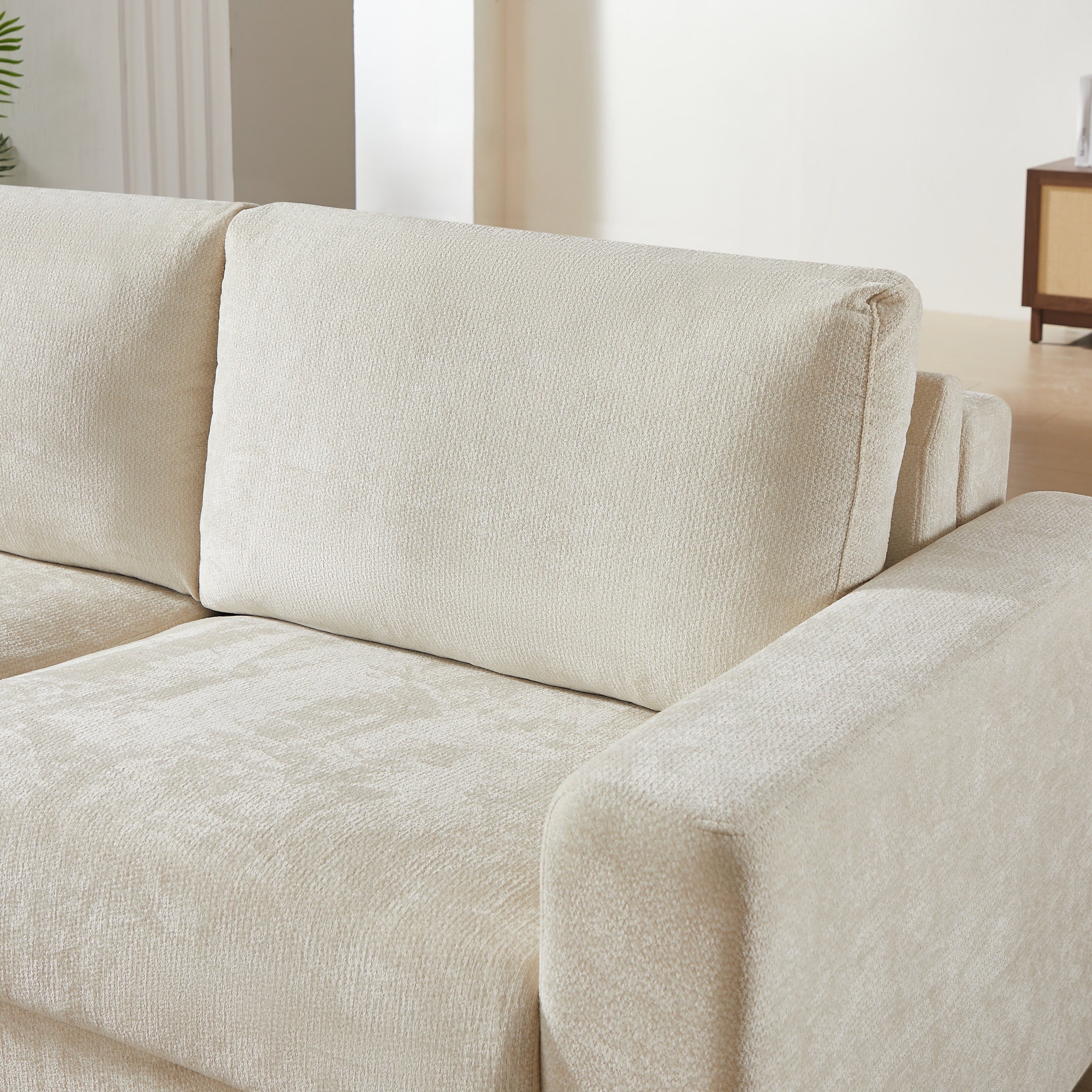 SOCCA 77.6" Express Convertible Sofa Bed – 3-Seater Fabric Sofa - Beige