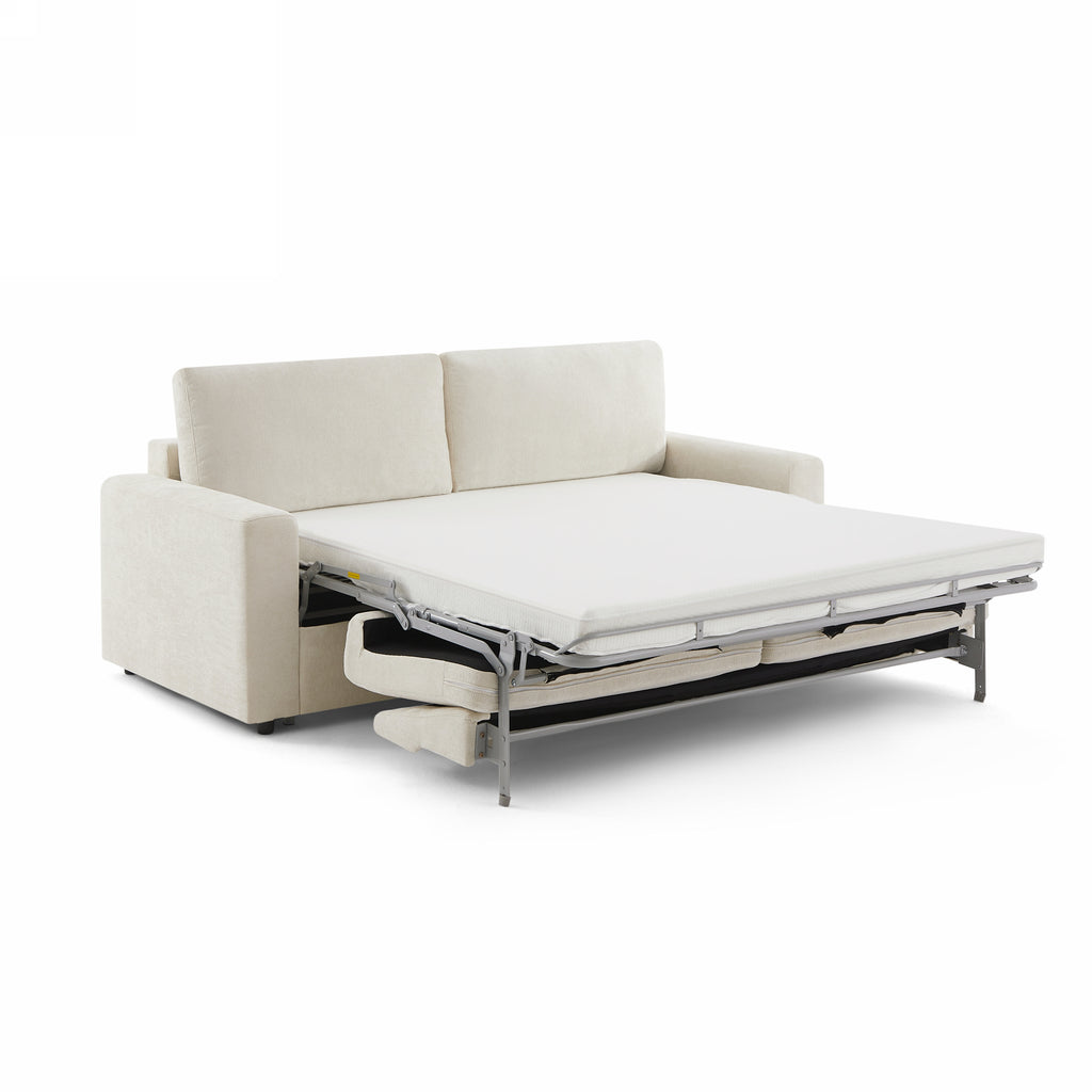 SOCCA 77.6" Express Convertible Sofa Bed – 3-Seater Fabric Sofa - Beige