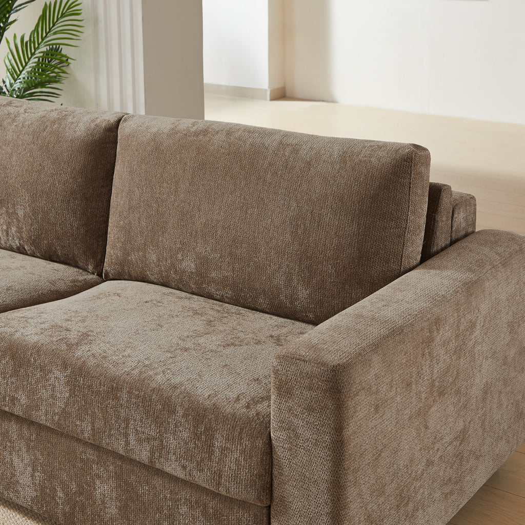 SOCCA 77.6" Express Convertible Sofa Bed – 3-Seater Fabric Sofa - Brown