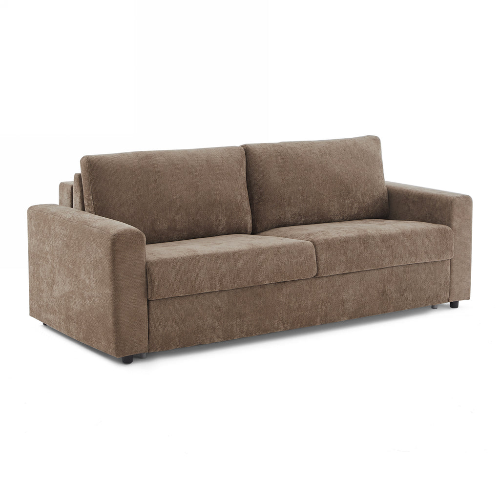 SOCCA 77.6" Express Convertible Sofa Bed – 3-Seater Fabric Sofa - Brown