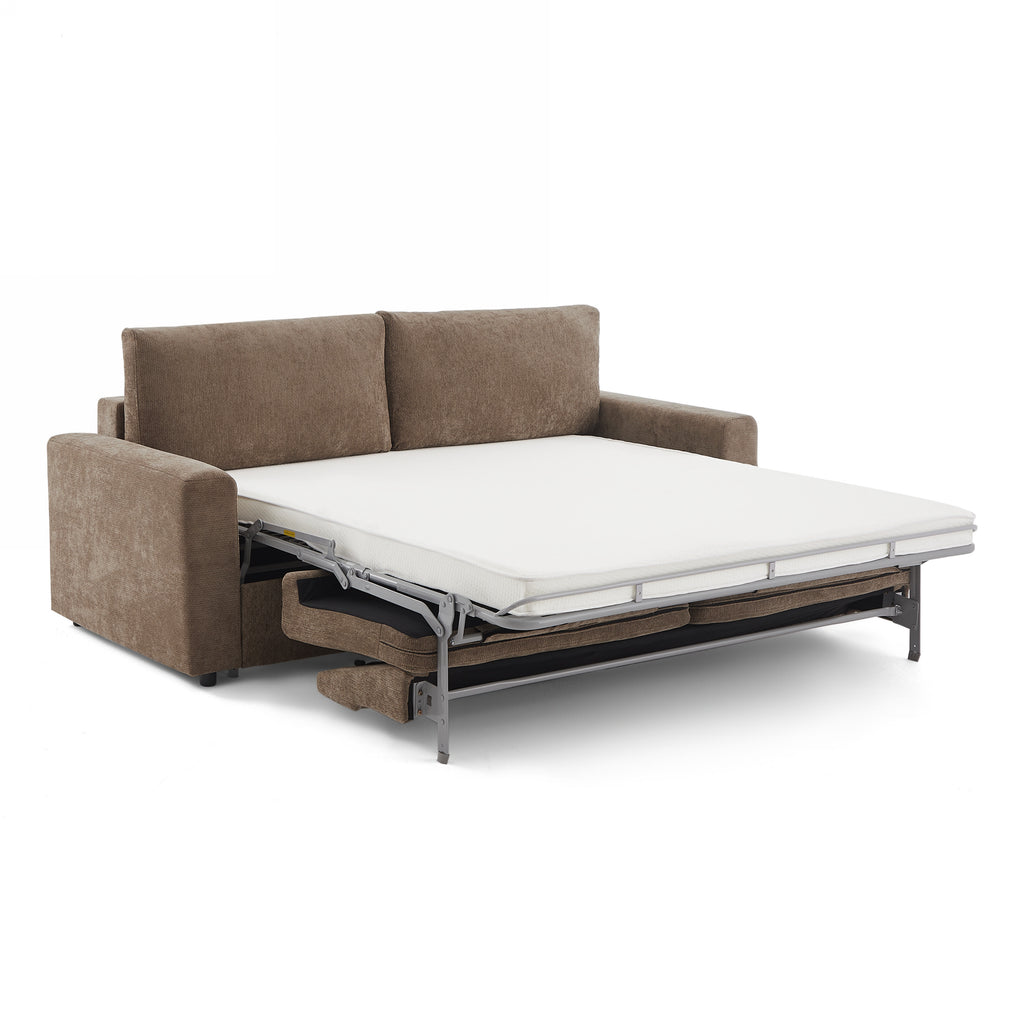 SOCCA 77.6" Express Convertible Sofa Bed – 3-Seater Fabric Sofa - Brown