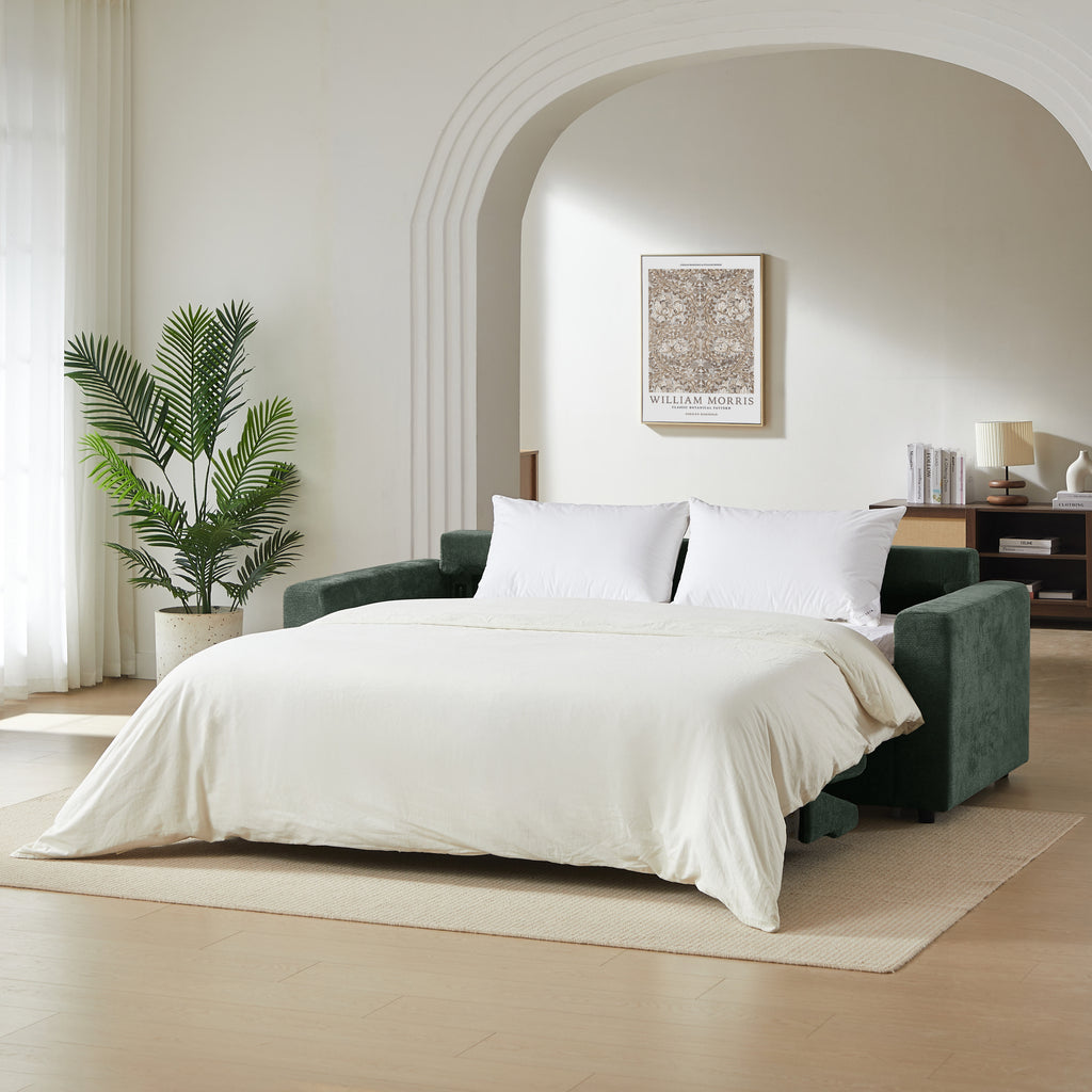 SOCCA 77.6" Express Convertible Sofa Bed – 3-Seater Fabric Sofa - Green