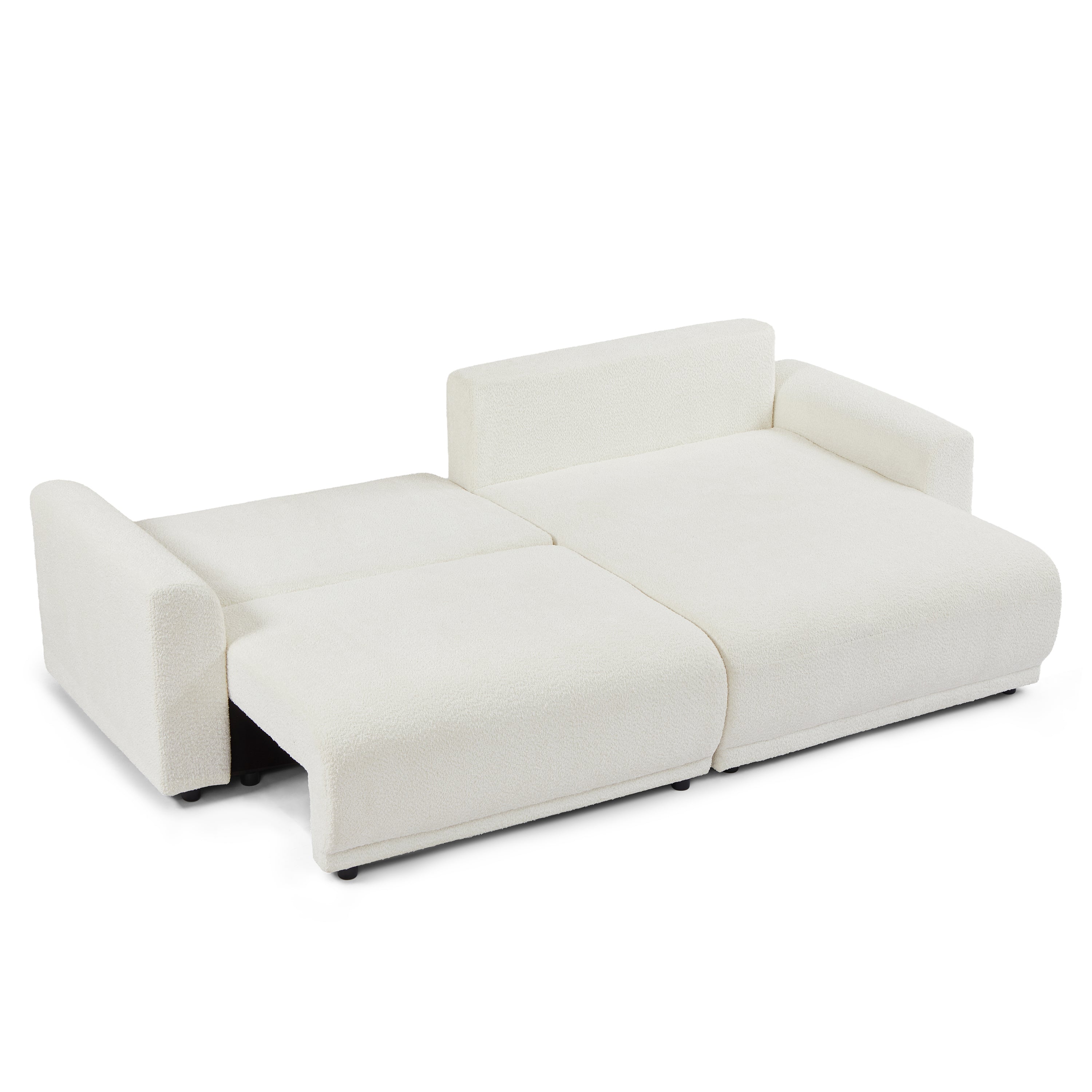SOLINE Convertible & Reversible Sectional Sleeper Sofa – Fabric 4-Seater Living Room Furniture