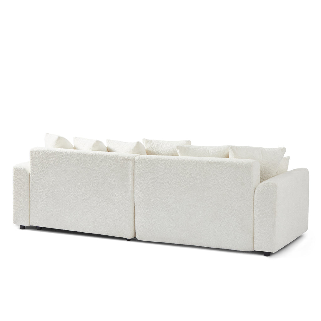 SOLINE Convertible & Reversible Sectional Sleeper Sofa – Fabric 4-Seater Living Room Furniture