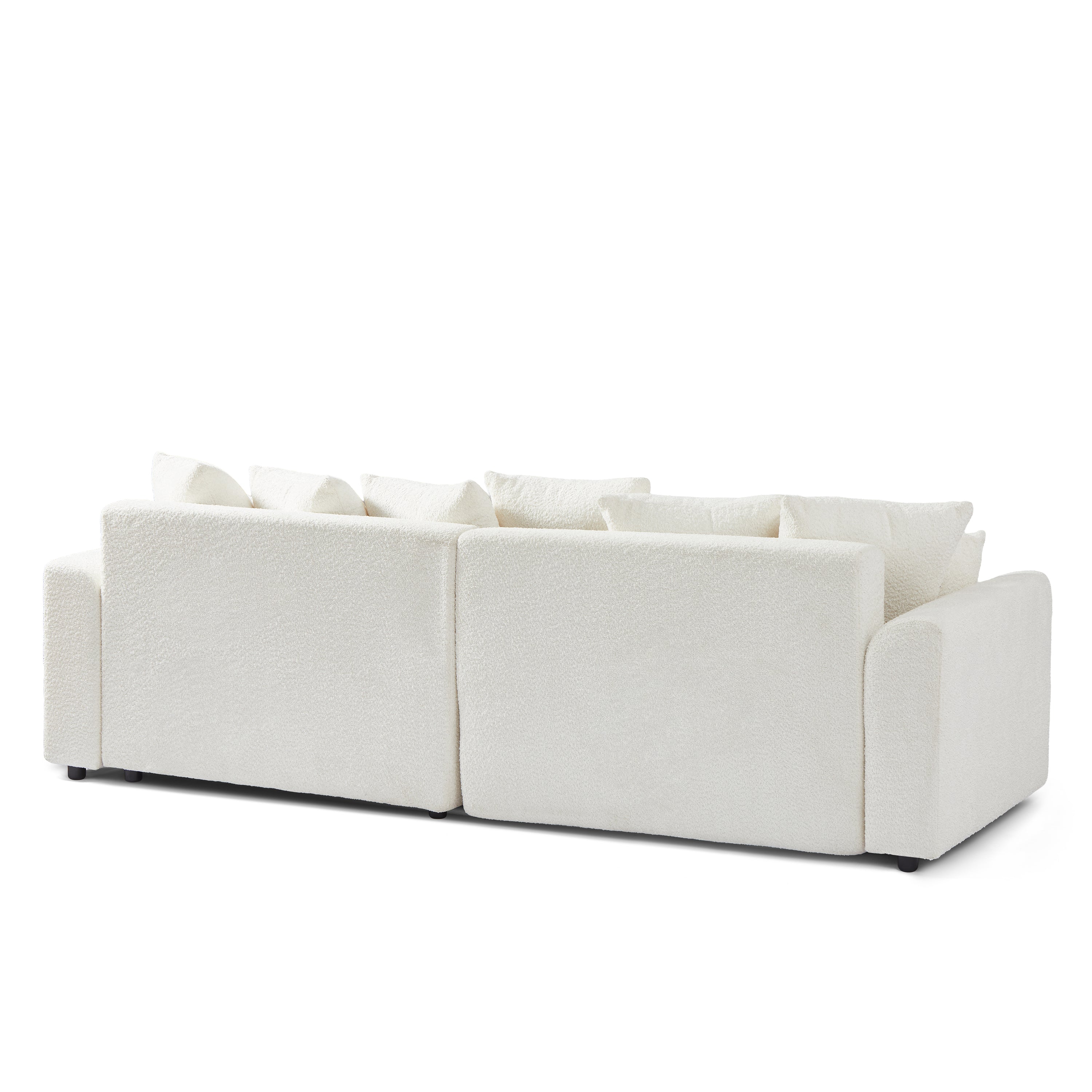 SOLINE Convertible & Reversible Sectional Sleeper Sofa – Fabric 4-Seater Living Room Furniture